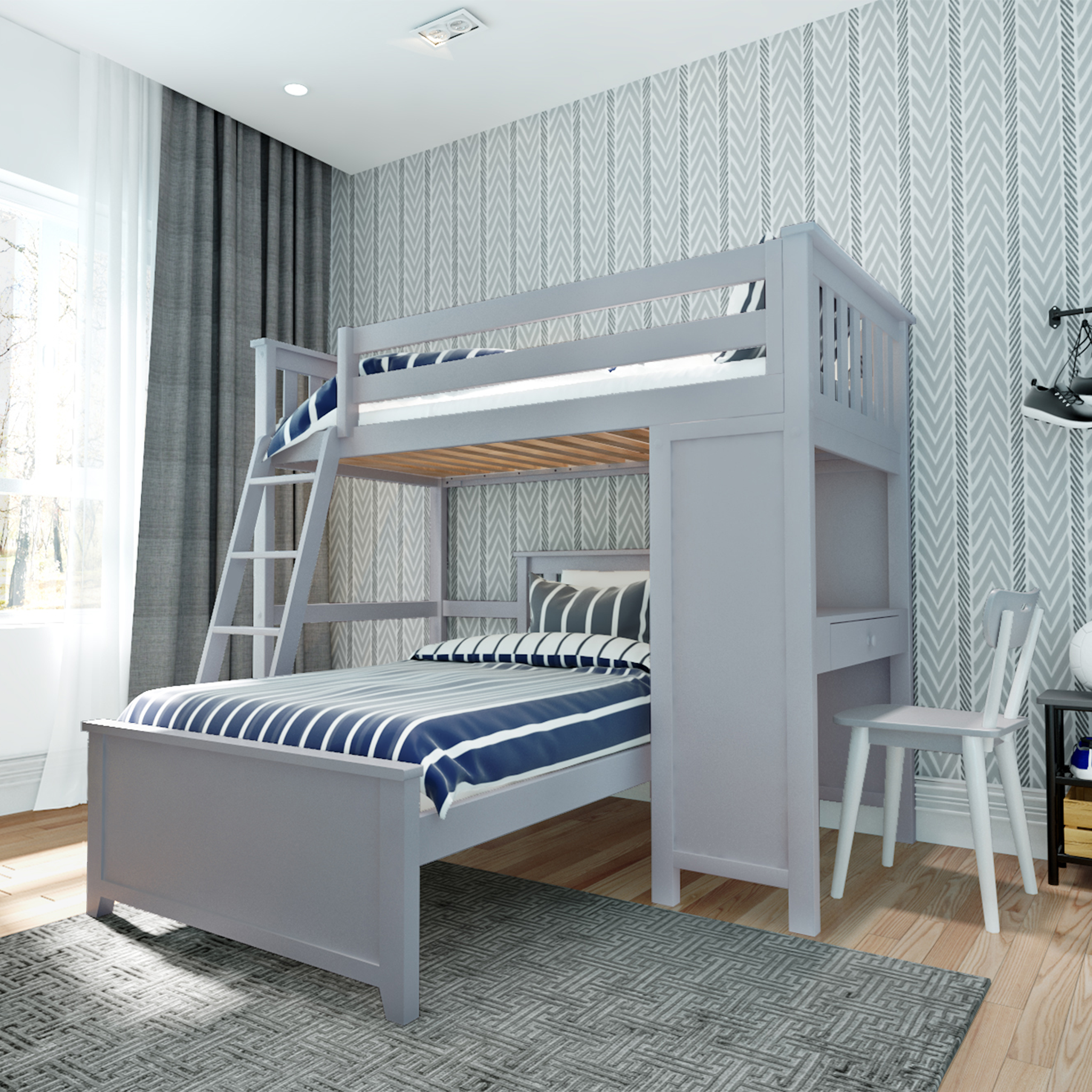 Canterbury 1 - Twin All-in-One w/ Desk & Twin-Size Bed - Tots to Teens Furniture