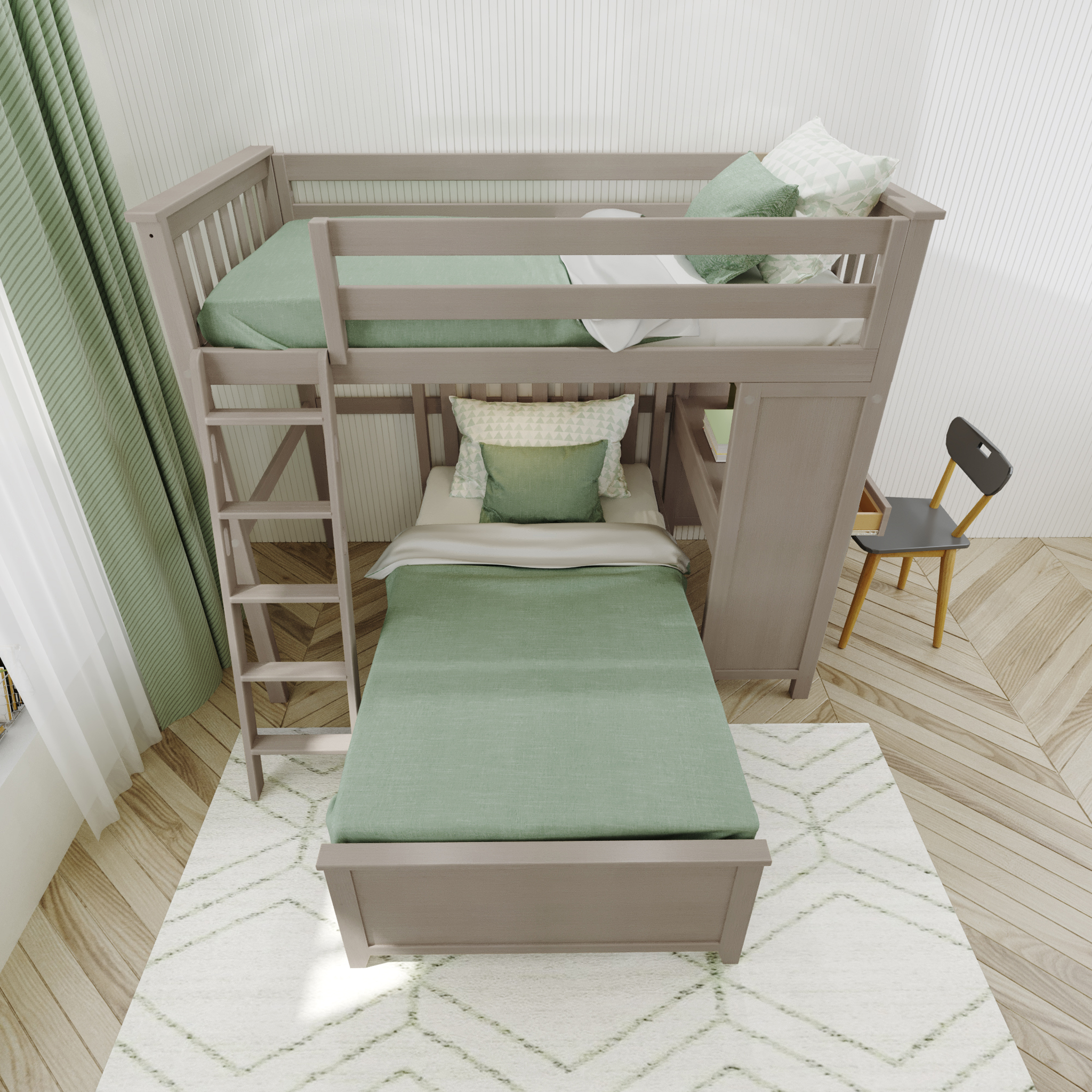 Canterbury 1 - Twin All-in-One w/ Desk & Twin-Size Bed - Tots to Teens Furniture