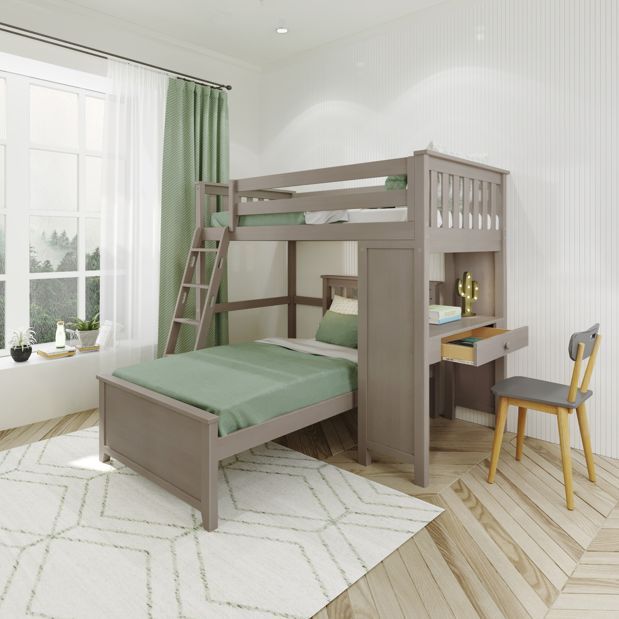 Canterbury 1 - Twin All-in-One w/ Desk & Twin-Size Bed - Tots to Teens Furniture