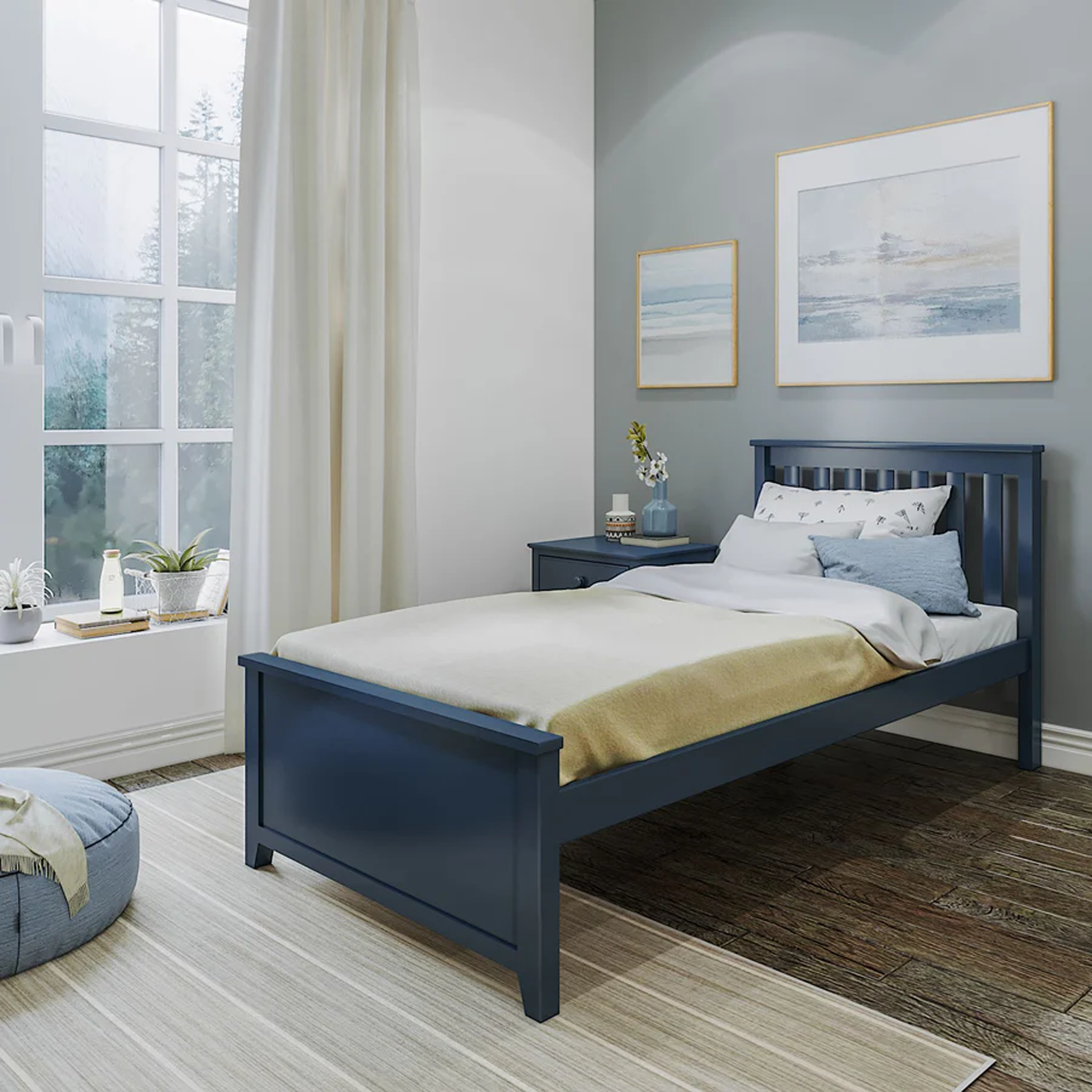 Dublin Twin Platform Bed With Slat Ends - Tots to Teens Furniture