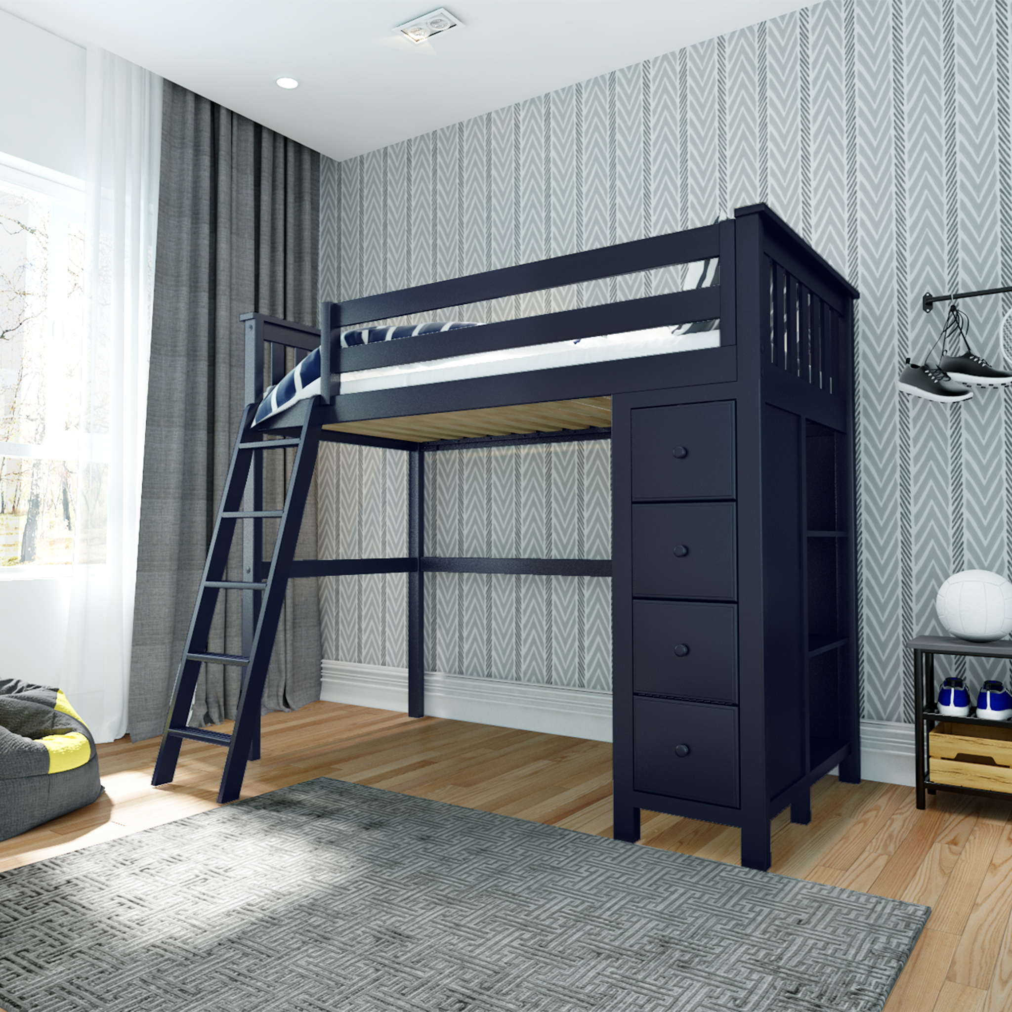 Edinburgh - Twin All-in-One w/ Dresser-Bookcase - Tots to Teens Furniture