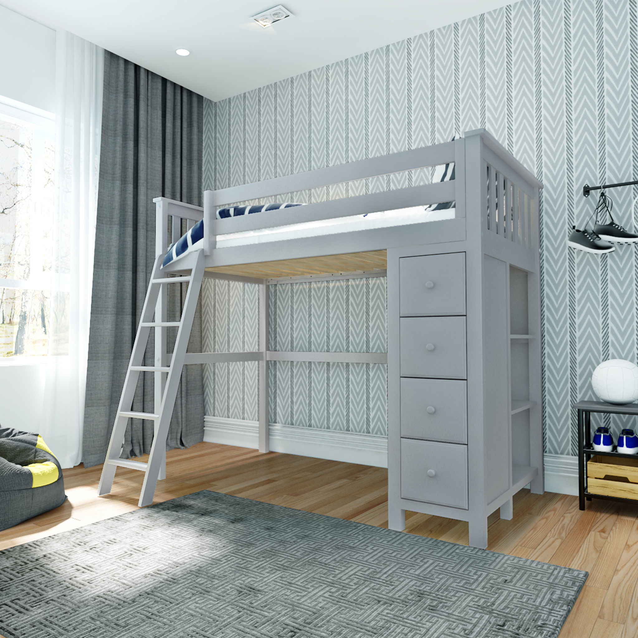 Edinburgh - Twin All-in-One w/ Dresser-Bookcase - Tots to Teens Furniture