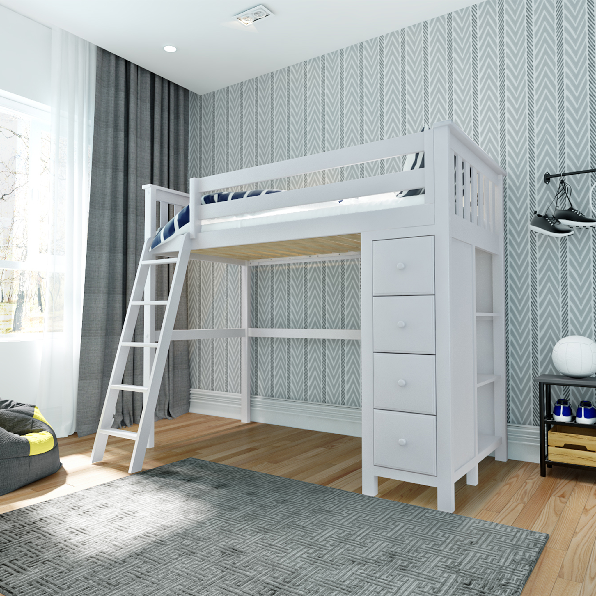 Edinburgh - Twin All-in-One w/ Dresser-Bookcase - Tots to Teens Furniture