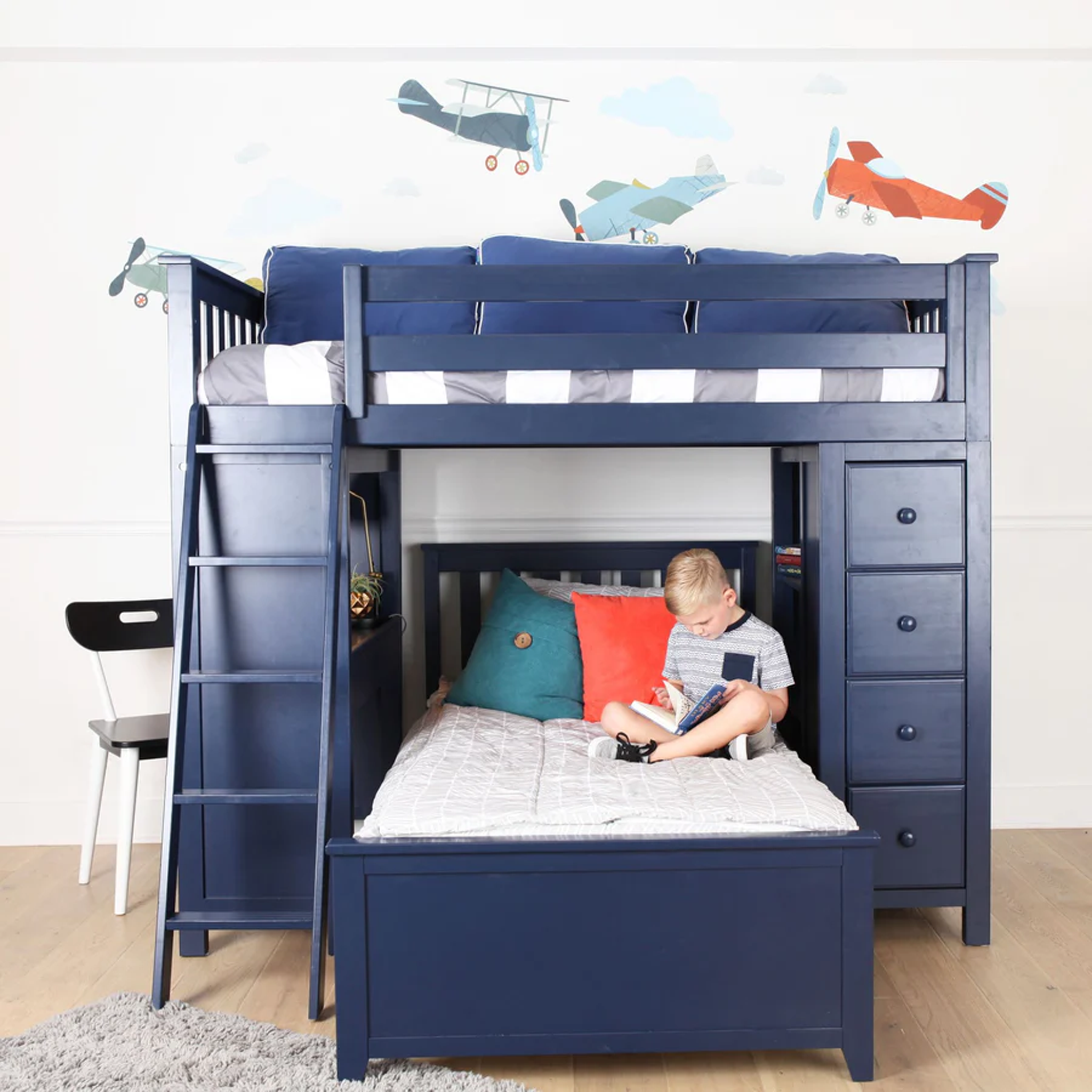 Kensington 1 - Twin All-in-One w/ Storage, Desk & Twin-Size Bed - Tots to Teens Furniture