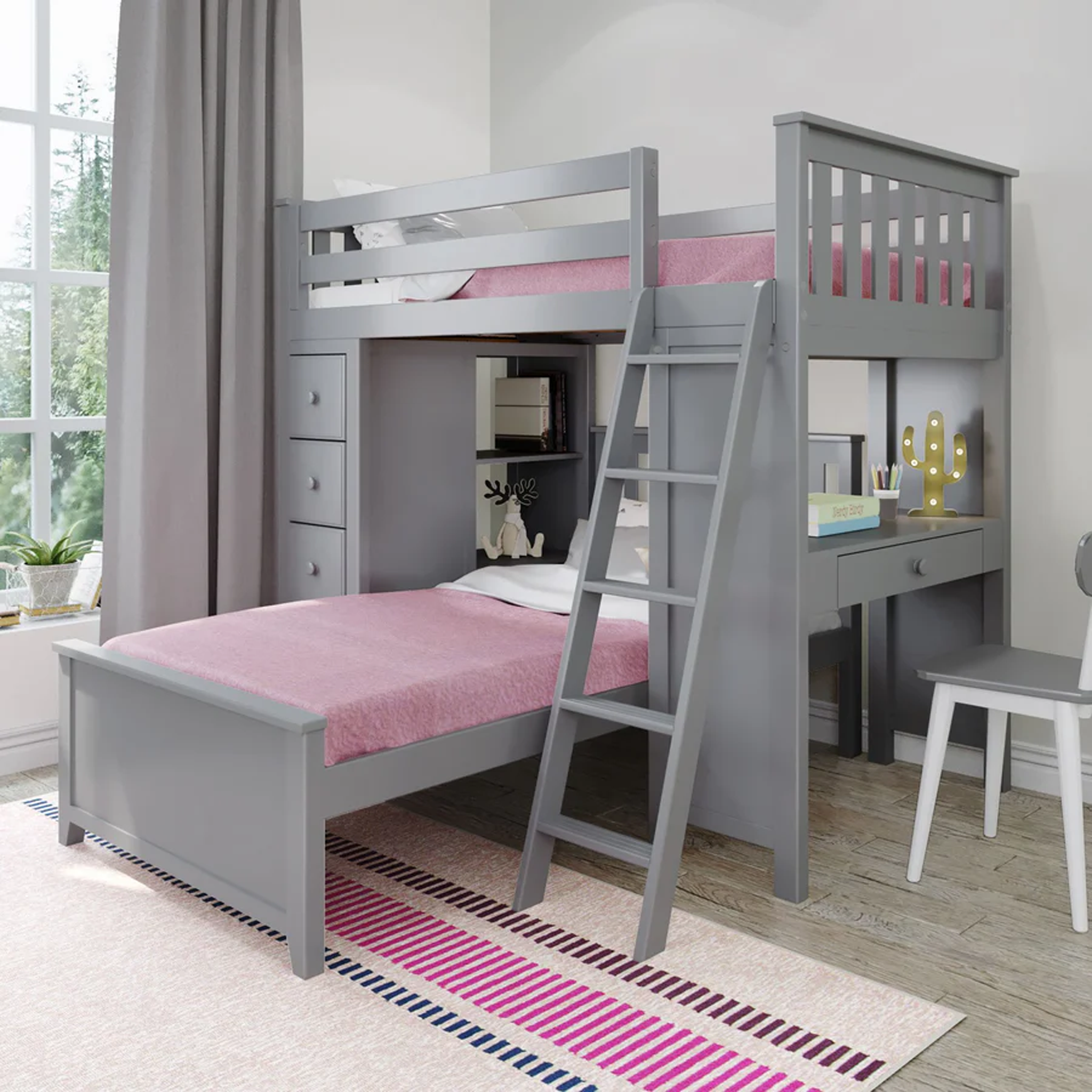 Kensington 1 - Twin All-in-One w/ Storage, Desk & Twin-Size Bed - Tots to Teens Furniture