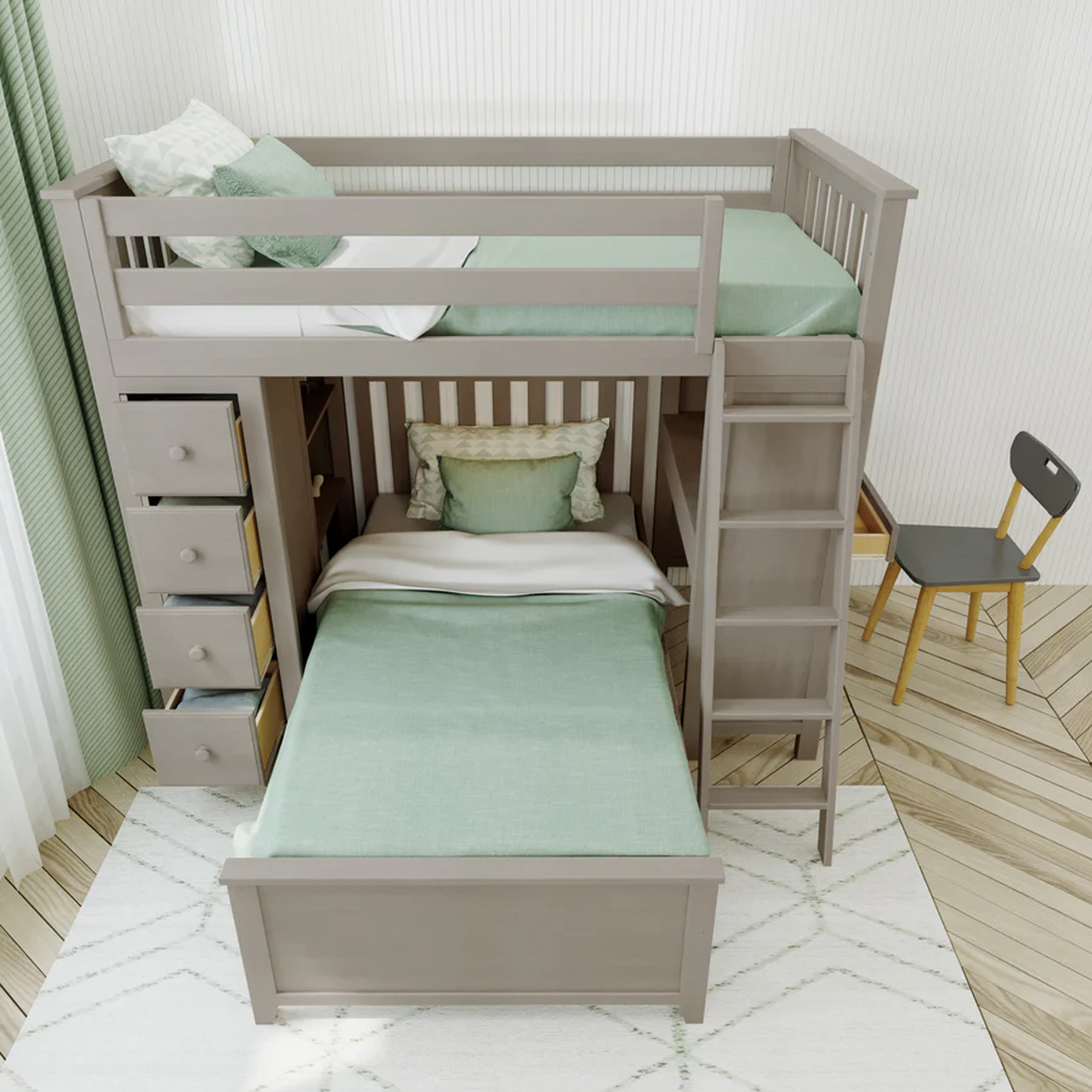 Kensington 1 - Twin All-in-One w/ Storage, Desk & Twin-Size Bed - Tots to Teens Furniture