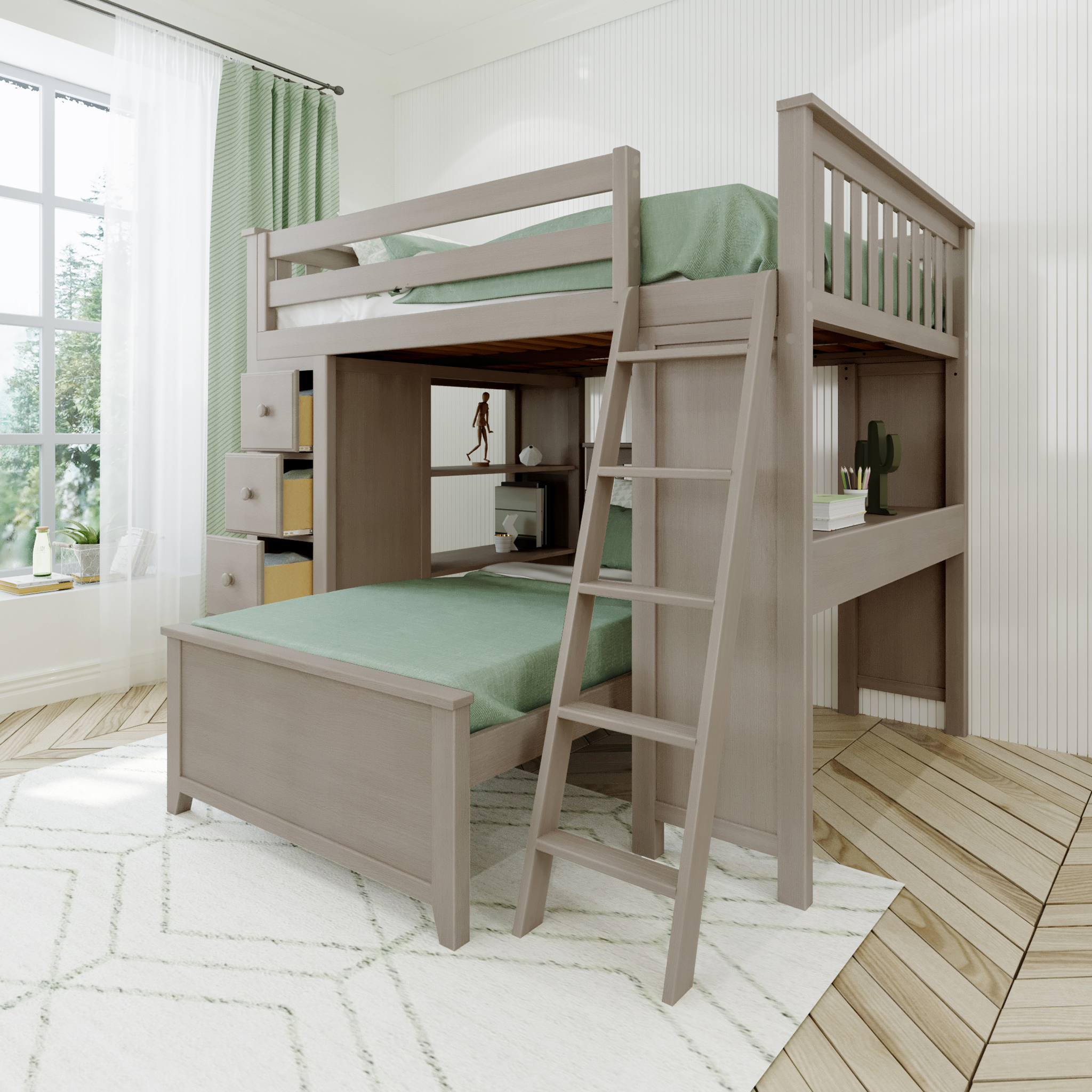 Mayfair 1 - Full All-in-One w/ Dresser, Bookcase, Desk & Twin-Size Bed - Tots to Teens Furniture