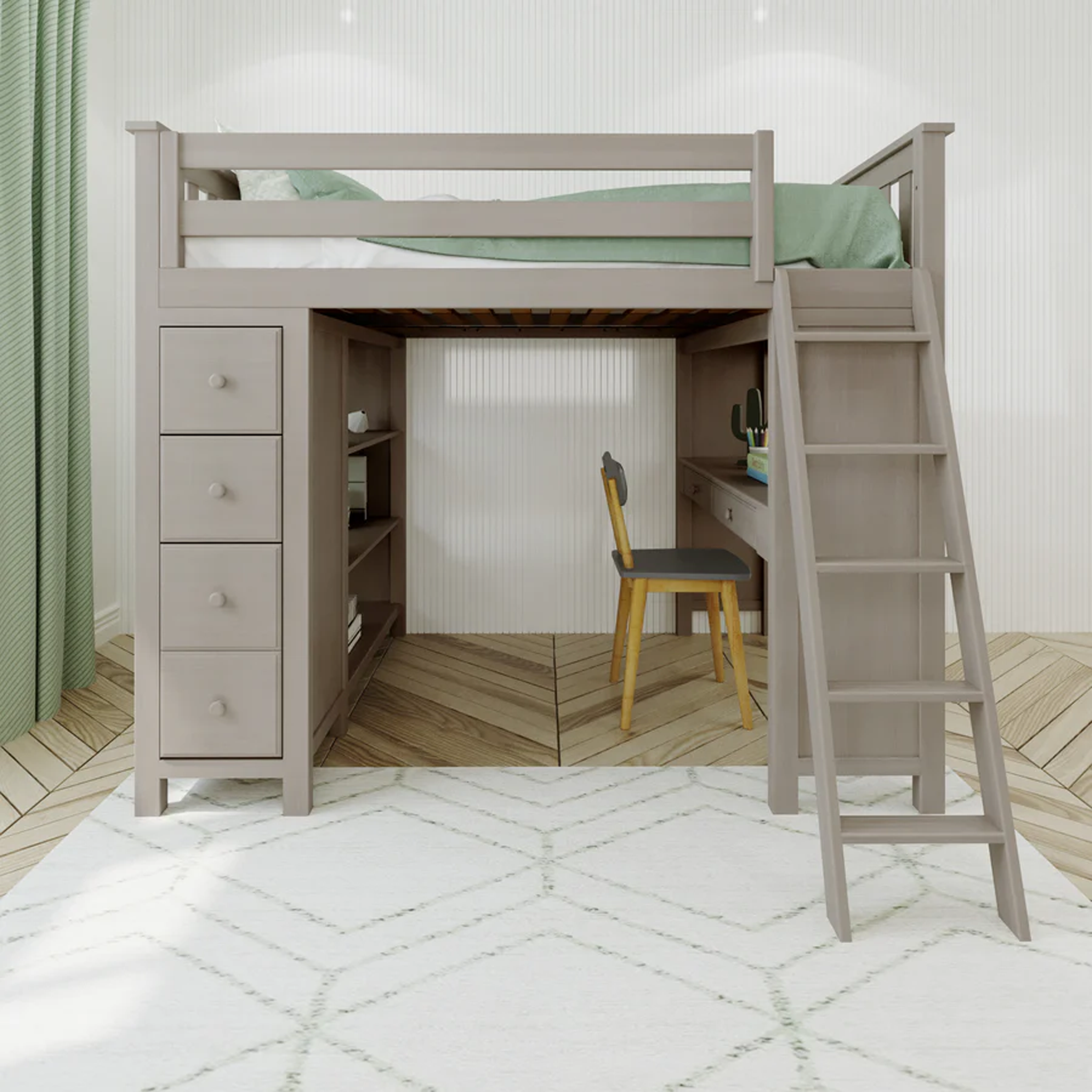 Mayfair - Full All-in-One w/ Dresser-Bookcase & Desk w/ Double-Drawer - Tots to Teens Furniture