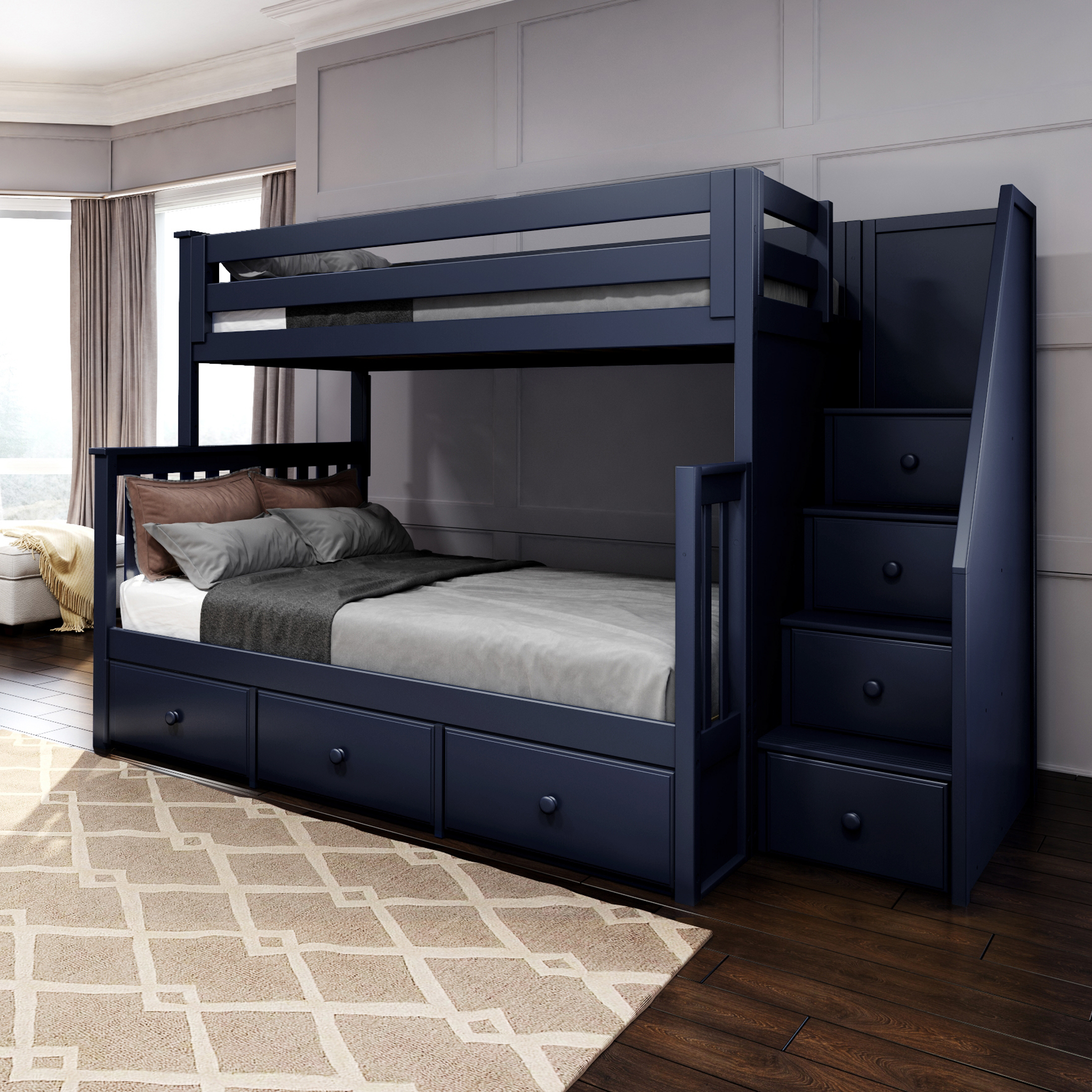 Newcastle - Twin/Full Bunk Bed w/ Staircase - Tots to Teens Furniture