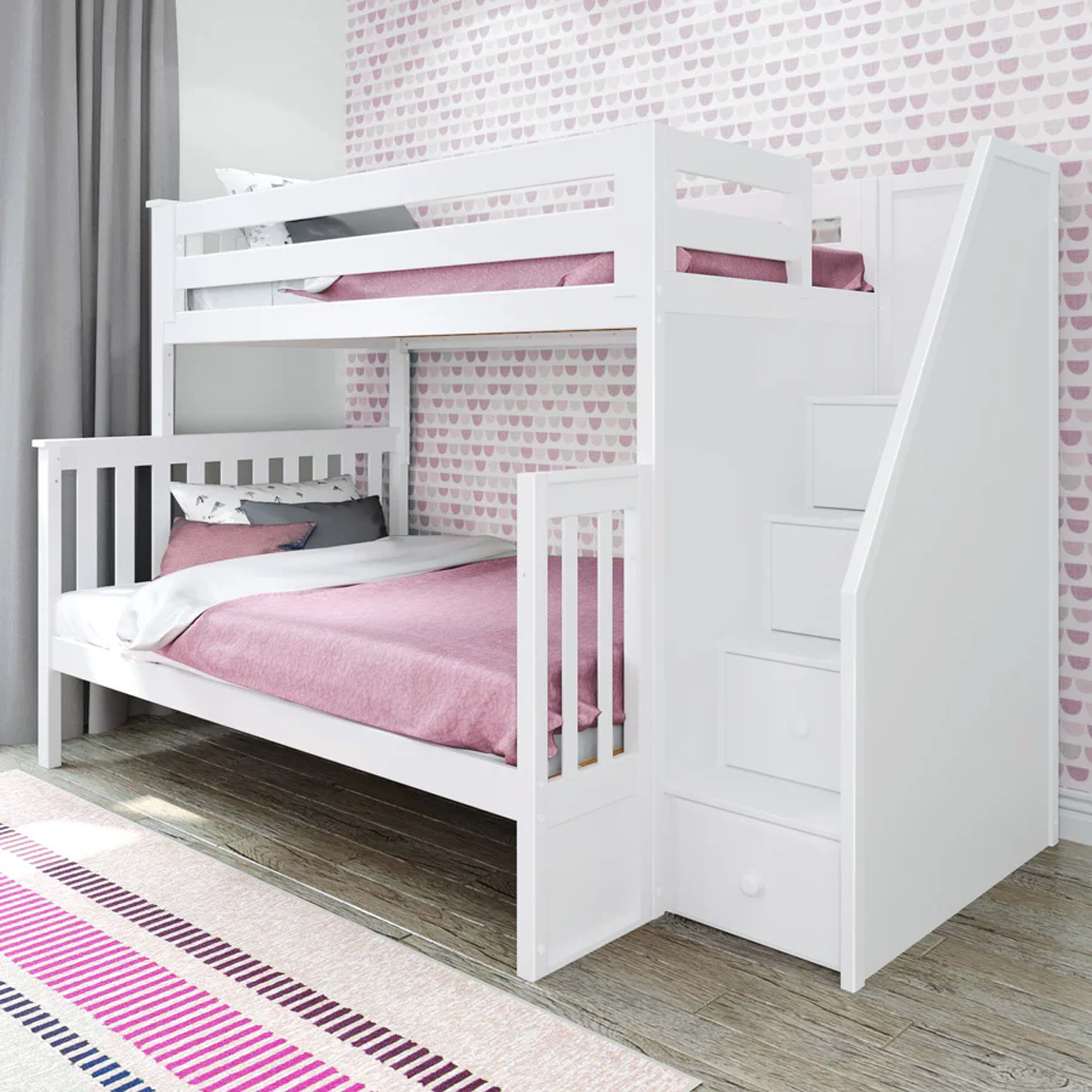 Newcastle - Twin/Full Bunk Bed w/ Staircase - Tots to Teens Furniture