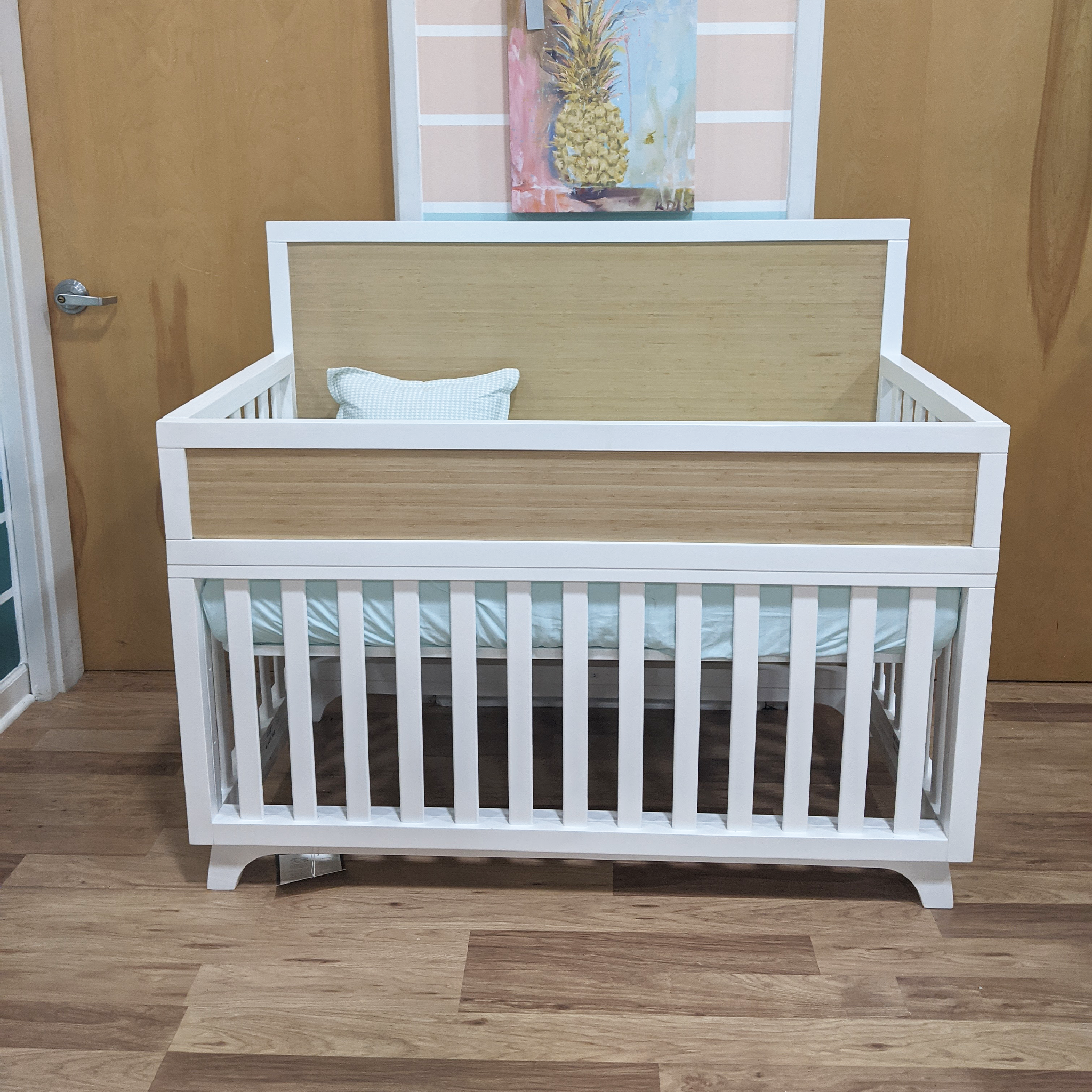Floor Model Special - Discontinued Kari Crib in White & Bamboo - Tots to Teens Furniture