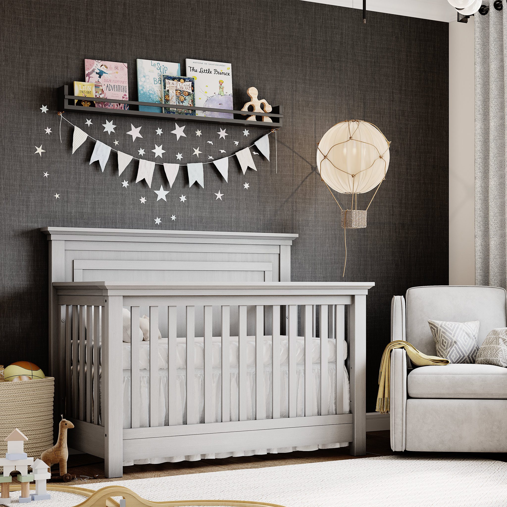 Romina Karisma Convertible Crib / Solid Back - Tots to Teens Furniture