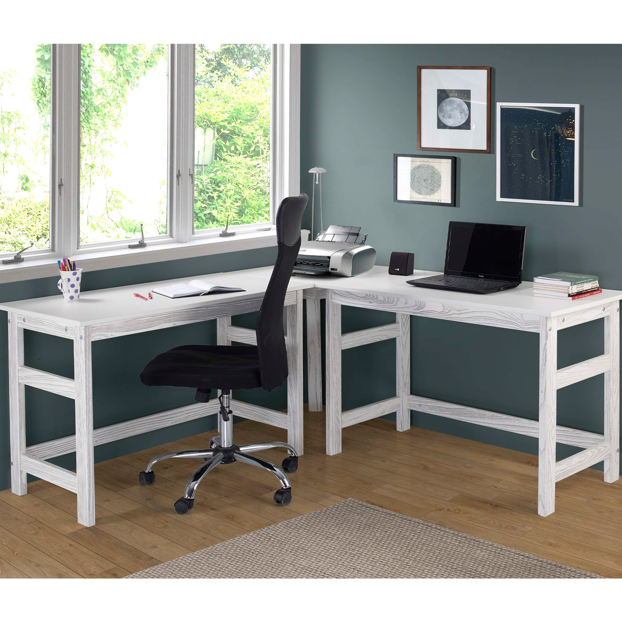 Wood Grain Embossed Corner Desk in Birch - Tots to Teens Furniture