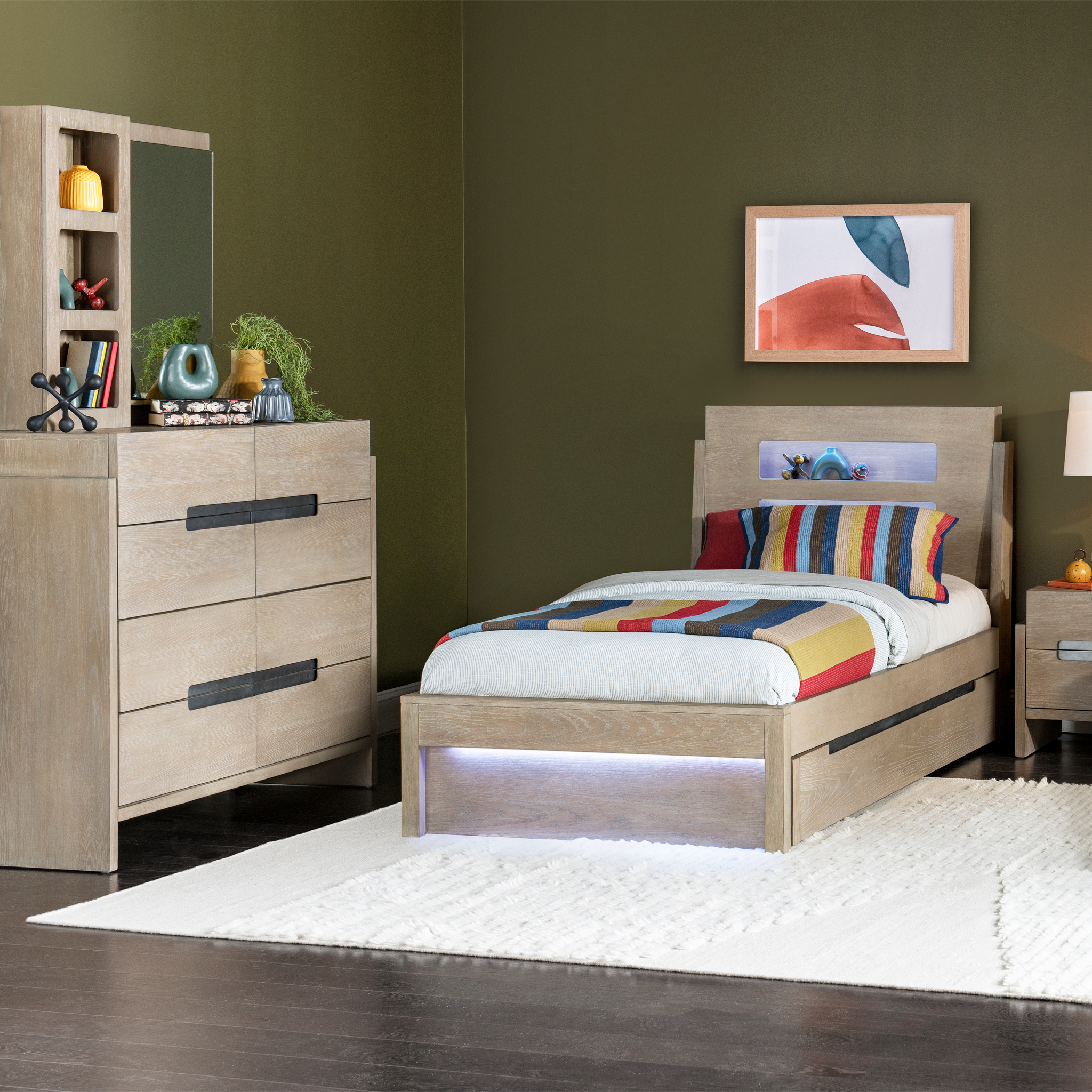 District Weathered Oak Panel Bed - Tots to Teens Furniture