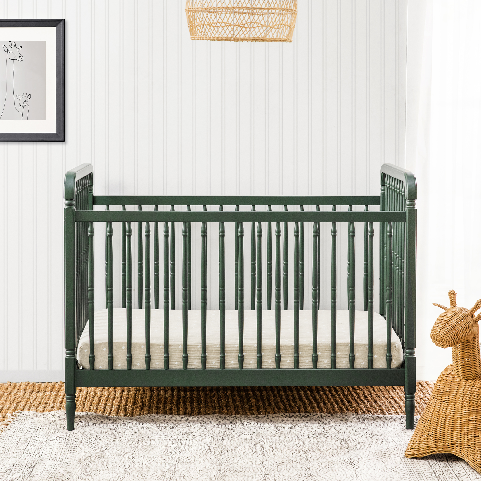 Liberty 3 in 1 Convertible Spindle Crib with Toddler Bed Conversion Kit - Tots to Teens Furniture