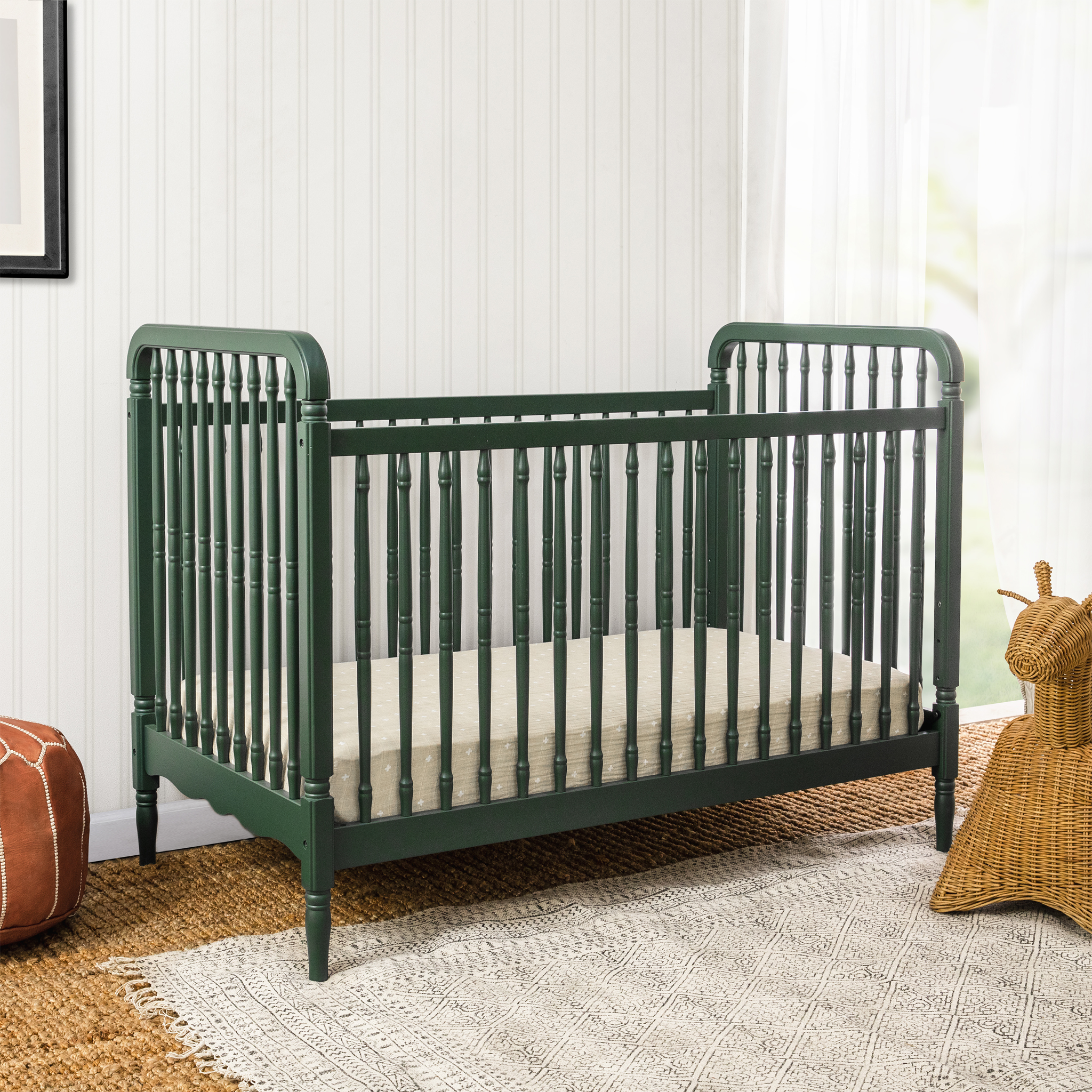 Liberty 3 in 1 Convertible Spindle Crib with Toddler Bed Conversion Kit - Tots to Teens Furniture