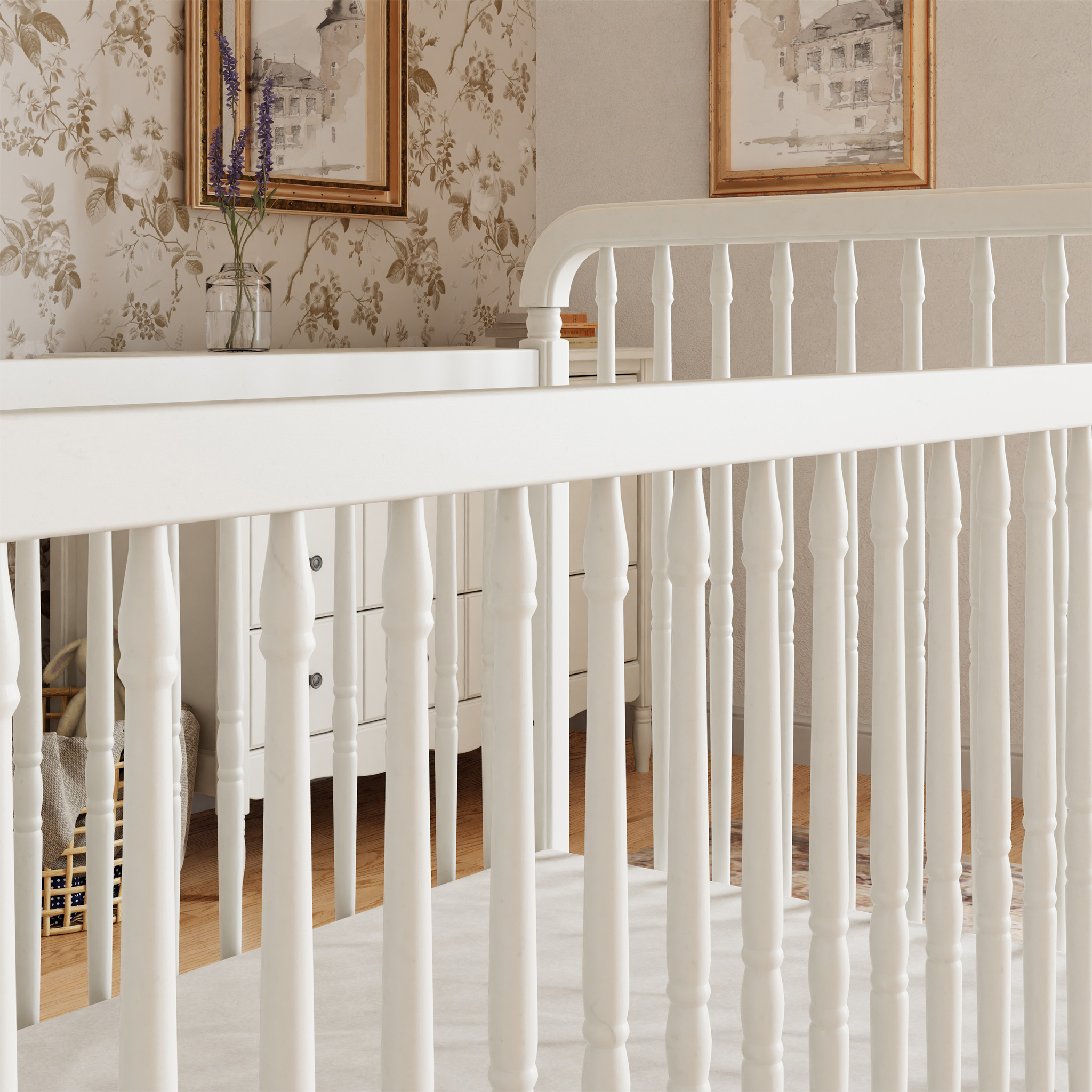 Liberty 3 in 1 Convertible Spindle Crib with Toddler Bed Conversion Kit - Tots to Teens Furniture
