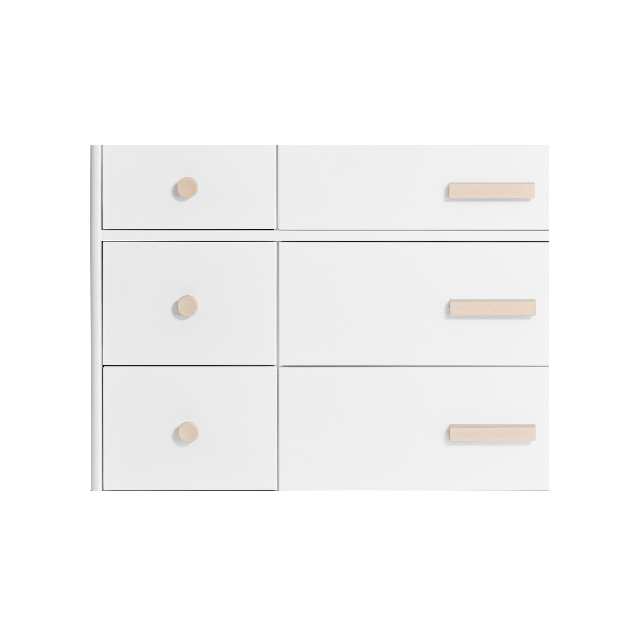 Lolly 6-Drawer Dresser Feet and Knob Set in Washed Natural - Tots to Teens Furniture