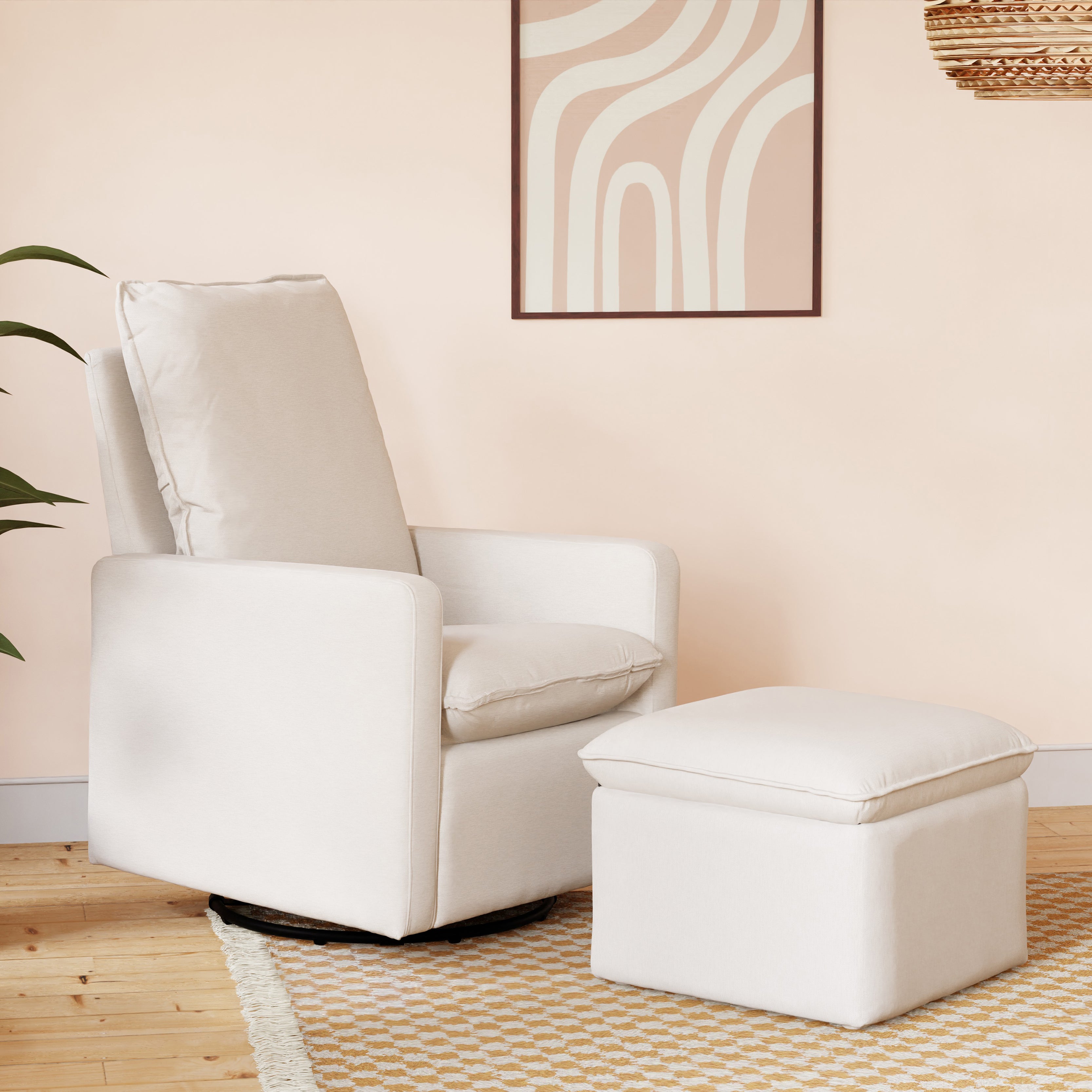 Cali Pillowback Swivel Glider - Tots to Teens Furniture
