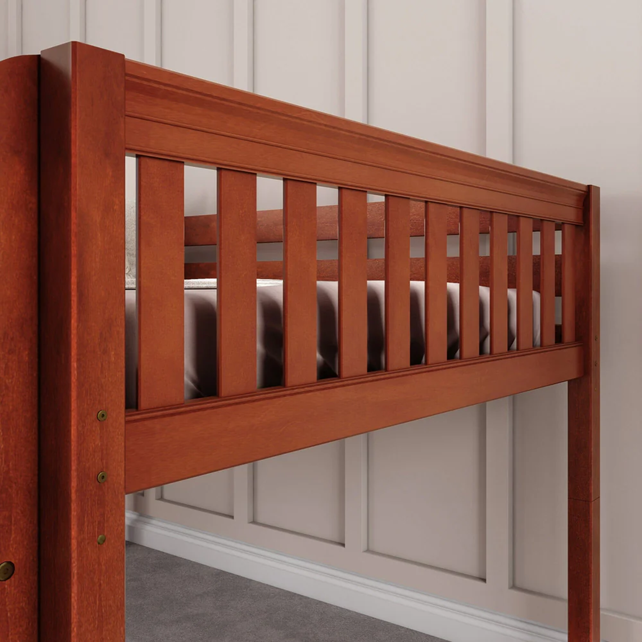 Full Low Loft Bed with Slide and Ladder on Front - Tots to Teens Furniture