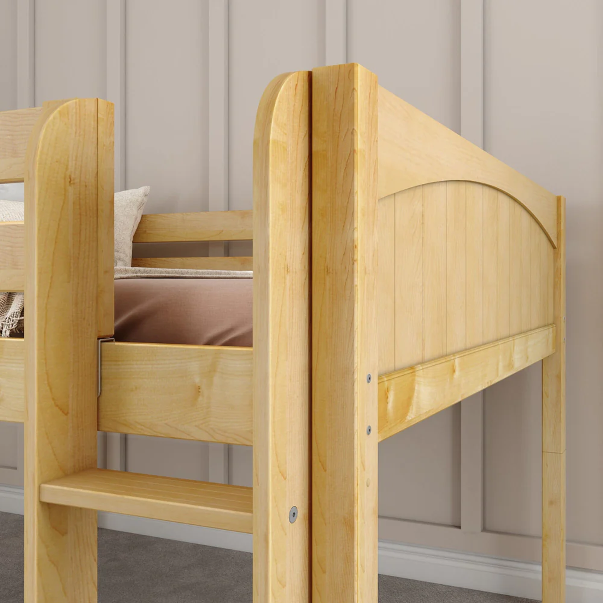Full Low Loft Bed with Slide and Ladder on Front - Tots to Teens Furniture
