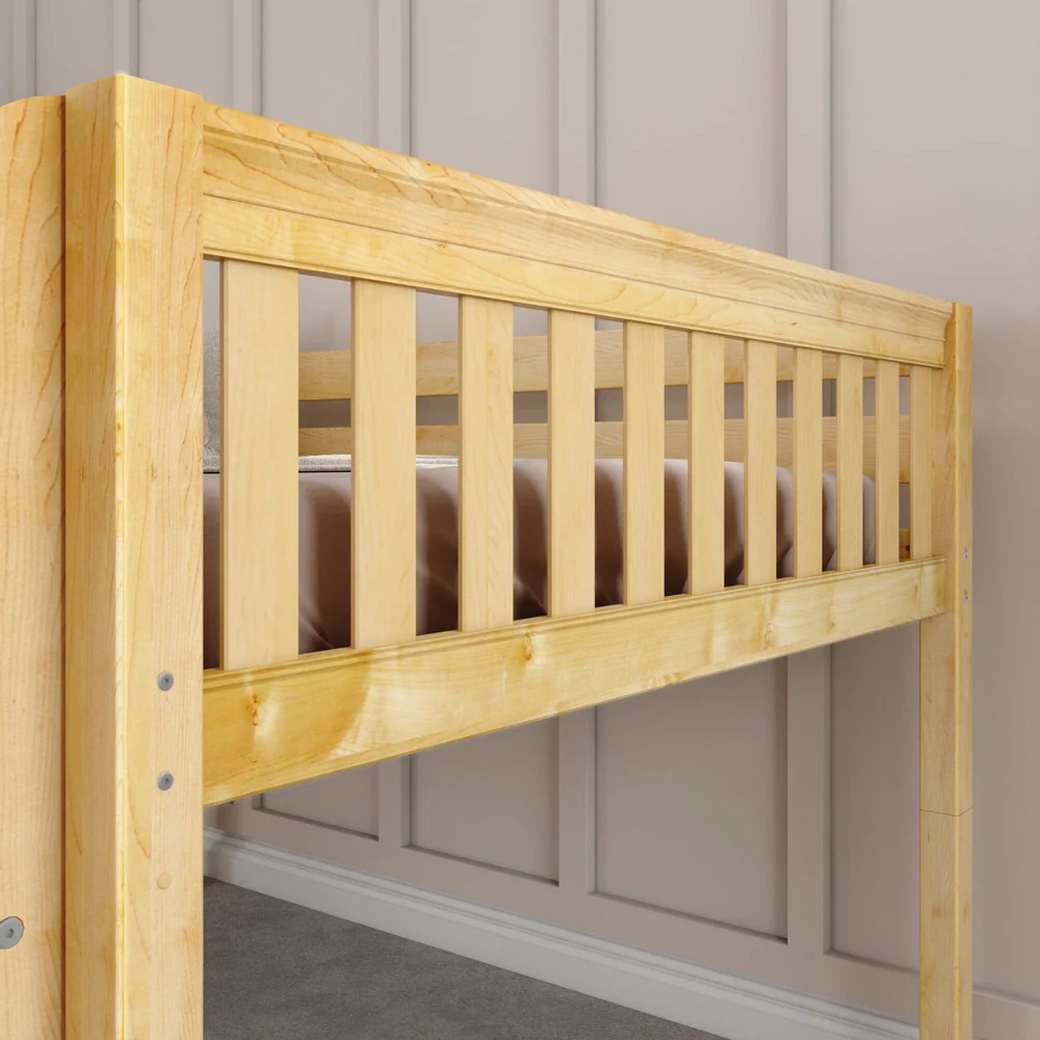 Full Low Loft Bed with Slide and Ladder on Front - Tots to Teens Furniture