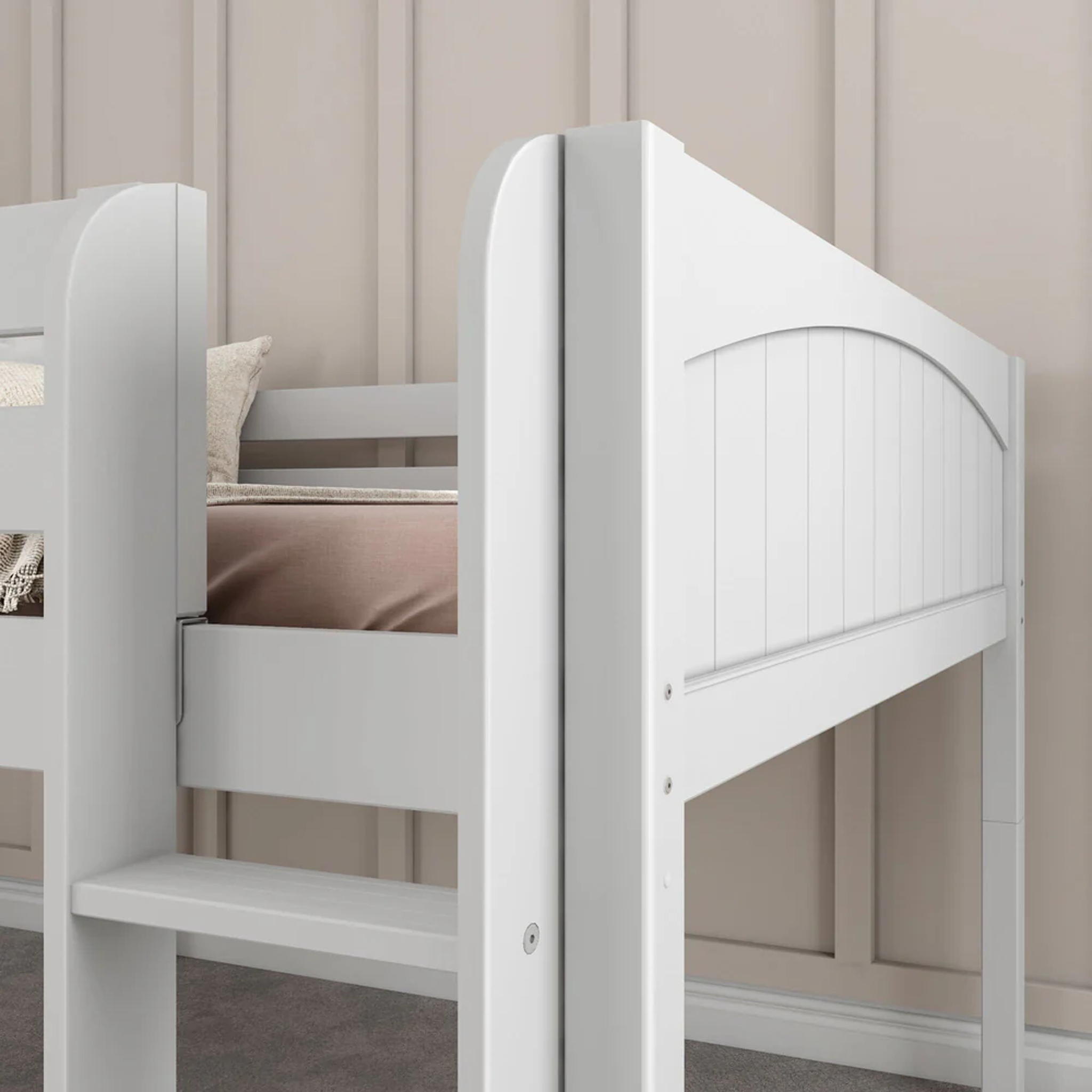 Full Low Loft Bed with Slide and Ladder on Front - Tots to Teens Furniture