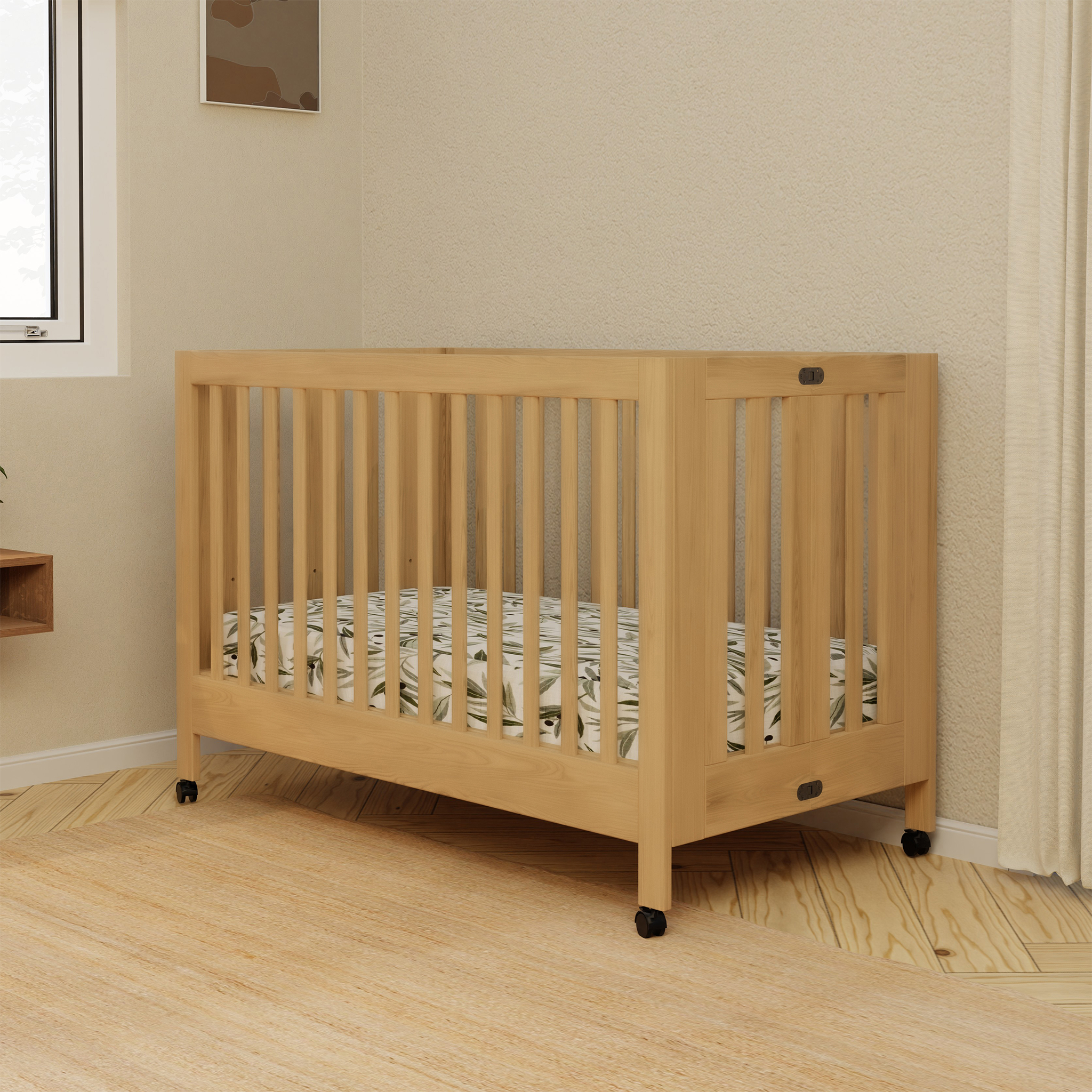 Maki Full-Size Folding Crib with Toddler Bed Conversion Kit - Tots to Teens Furniture