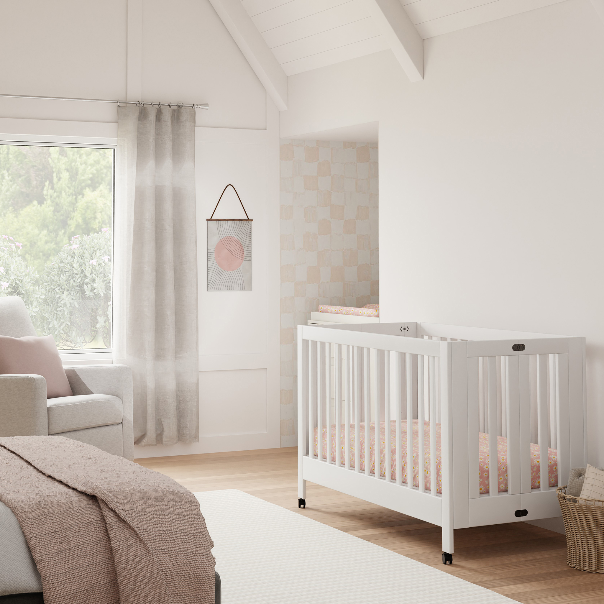 Maki Full-Size Folding Crib with Toddler Bed Conversion Kit - Tots to Teens Furniture