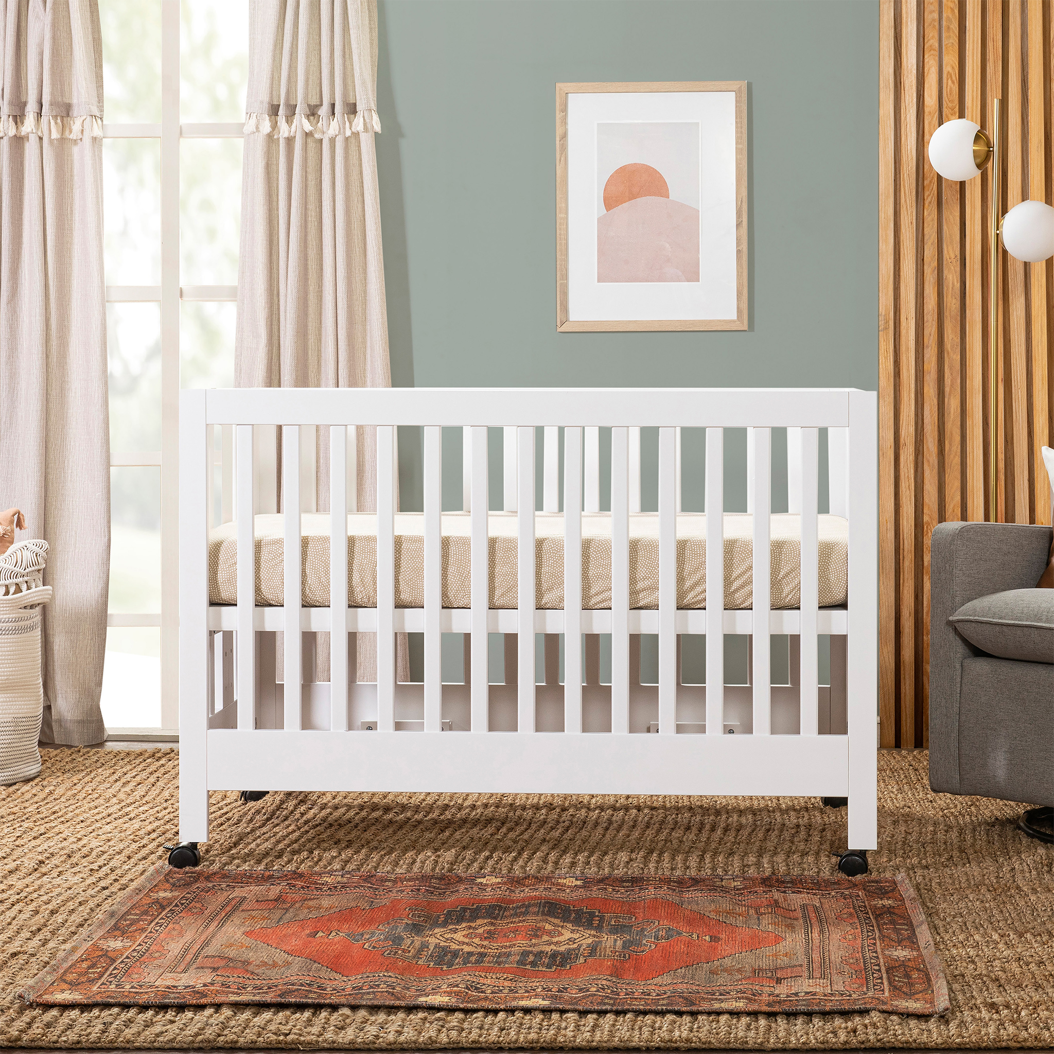 Maki Full-Size Folding Crib with Toddler Bed Conversion Kit - Tots to Teens Furniture