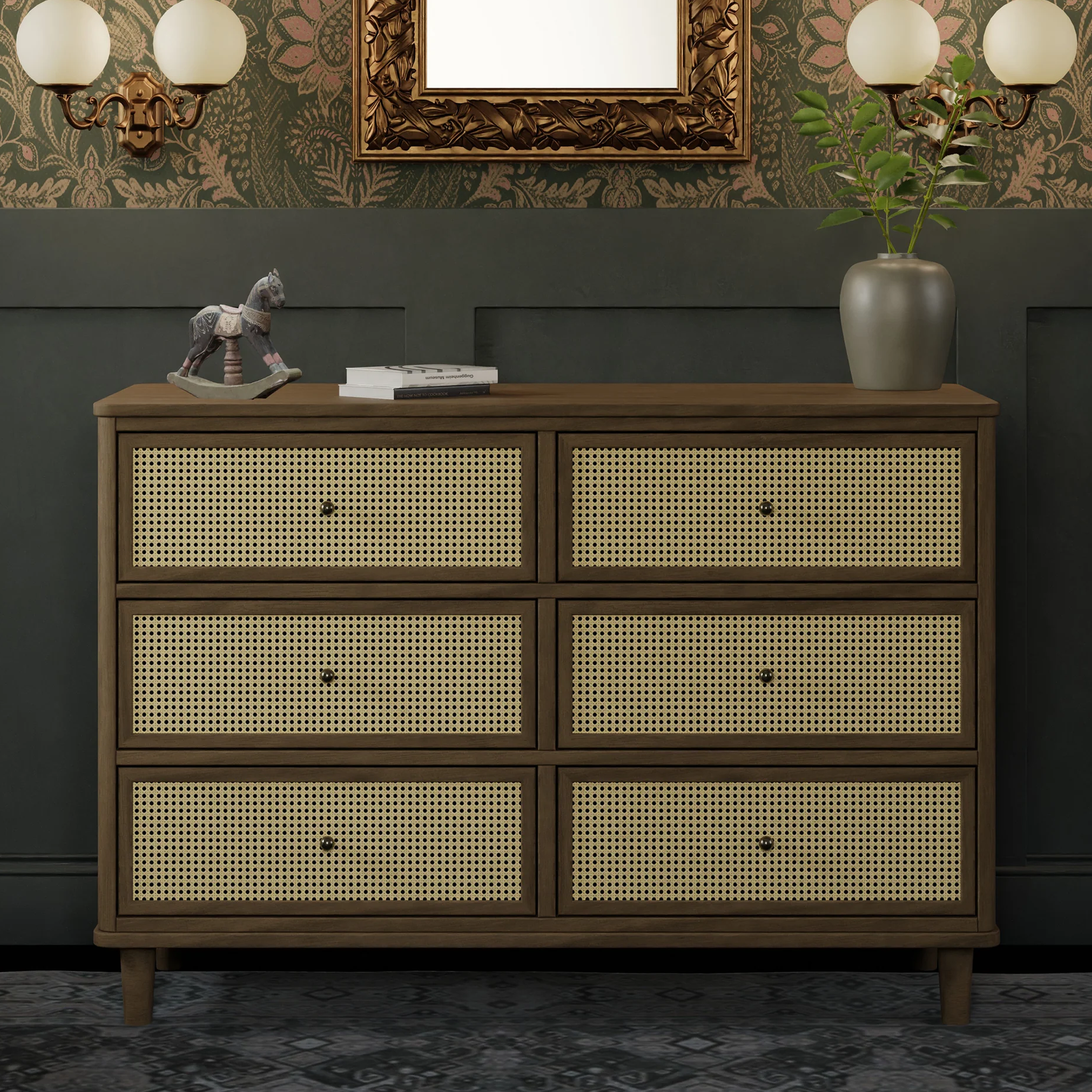Marin with Cane 6 Drawer Dresser - Tots to Teens Furniture