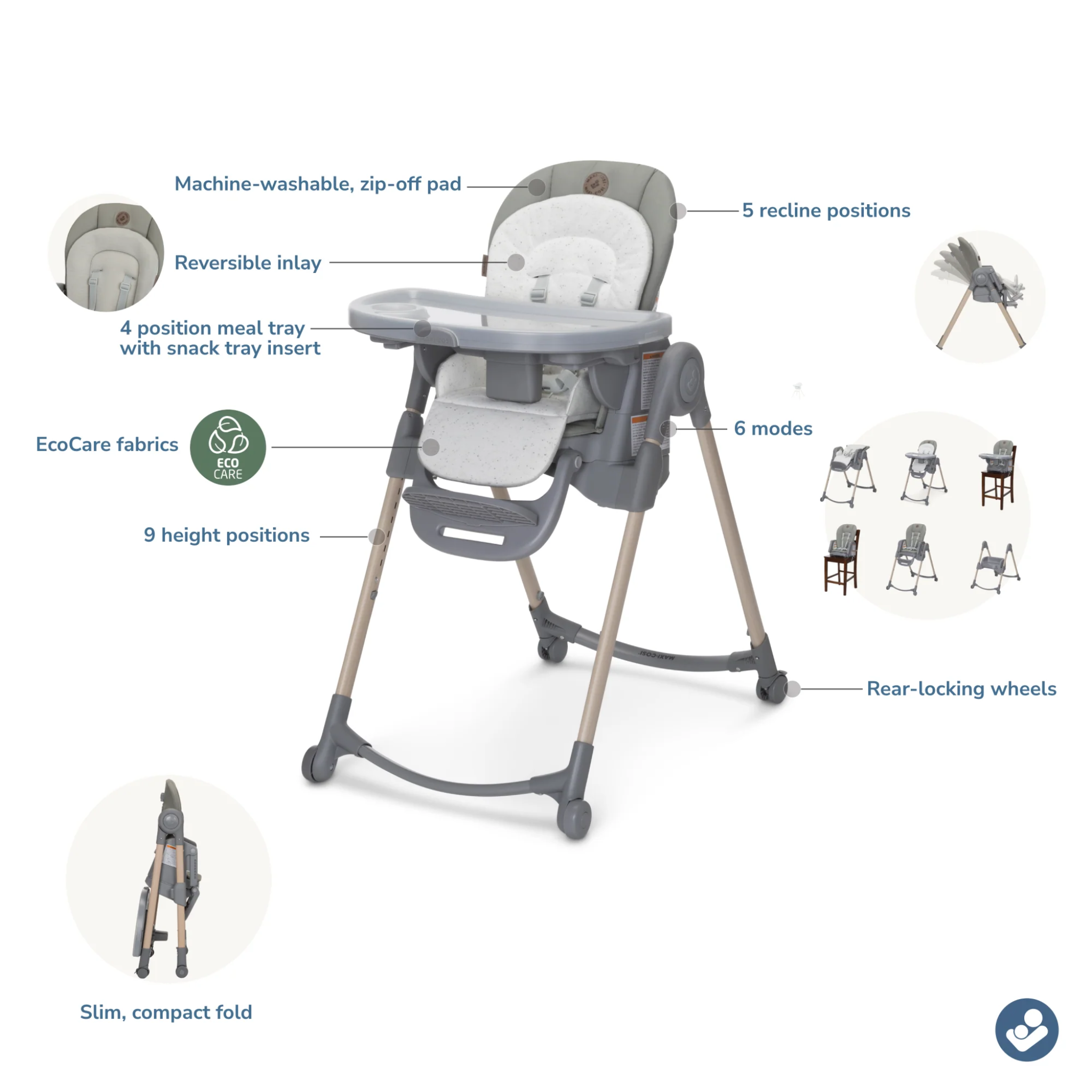 Minla 6-in-1 High Chair - Tots to Teens Furniture