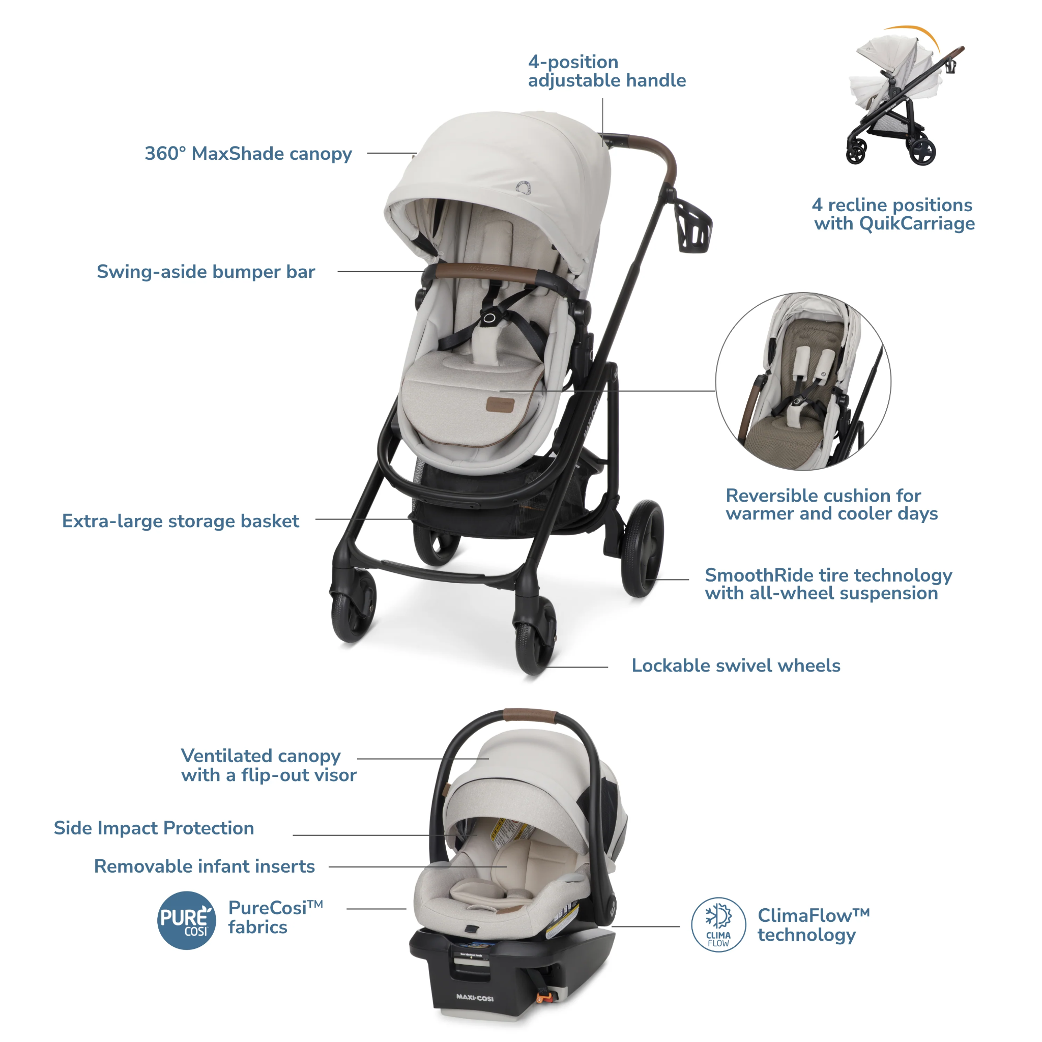 Tayla Max 5-in-1 Travel System | Tots to Teens Furniture