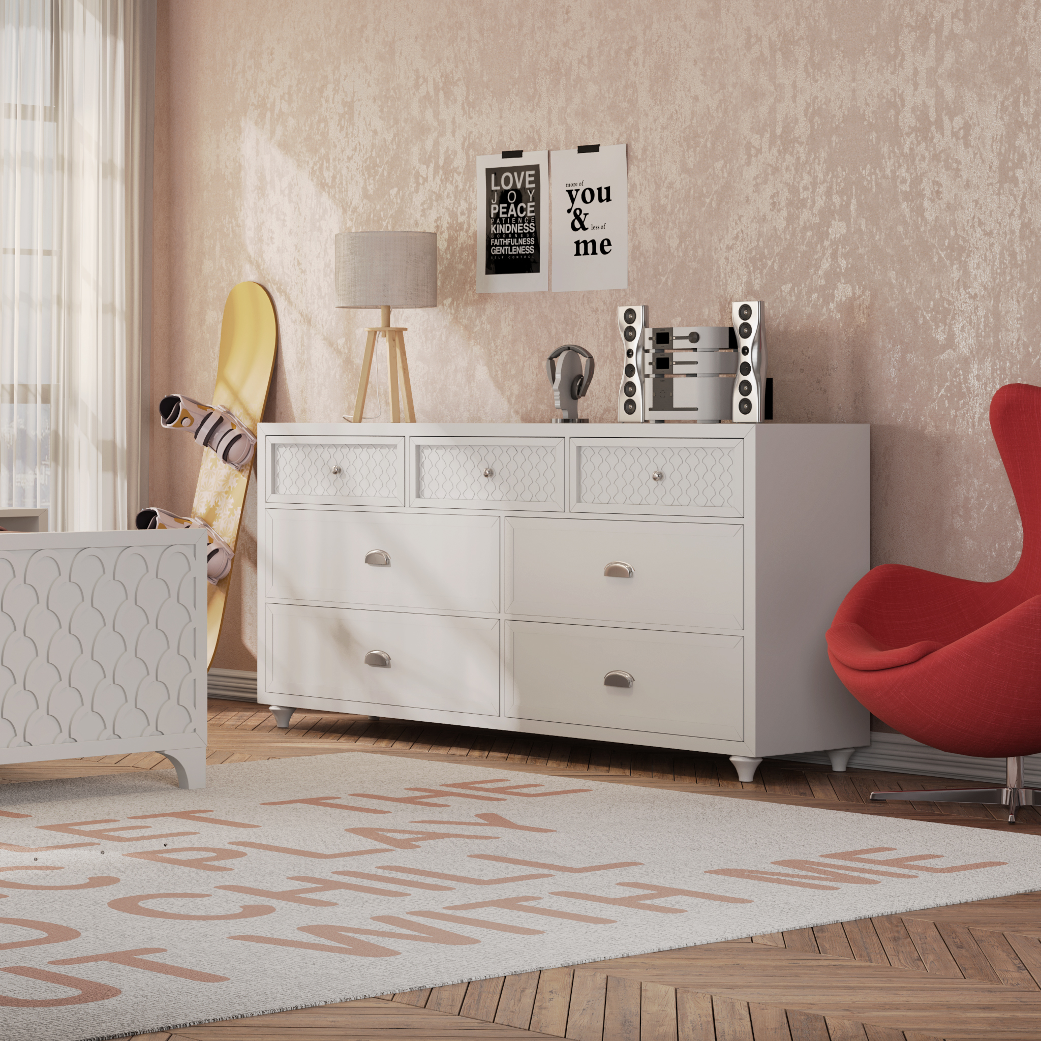 Amanda 7 Drawer Double Dresser - Tots to Teens Furniture