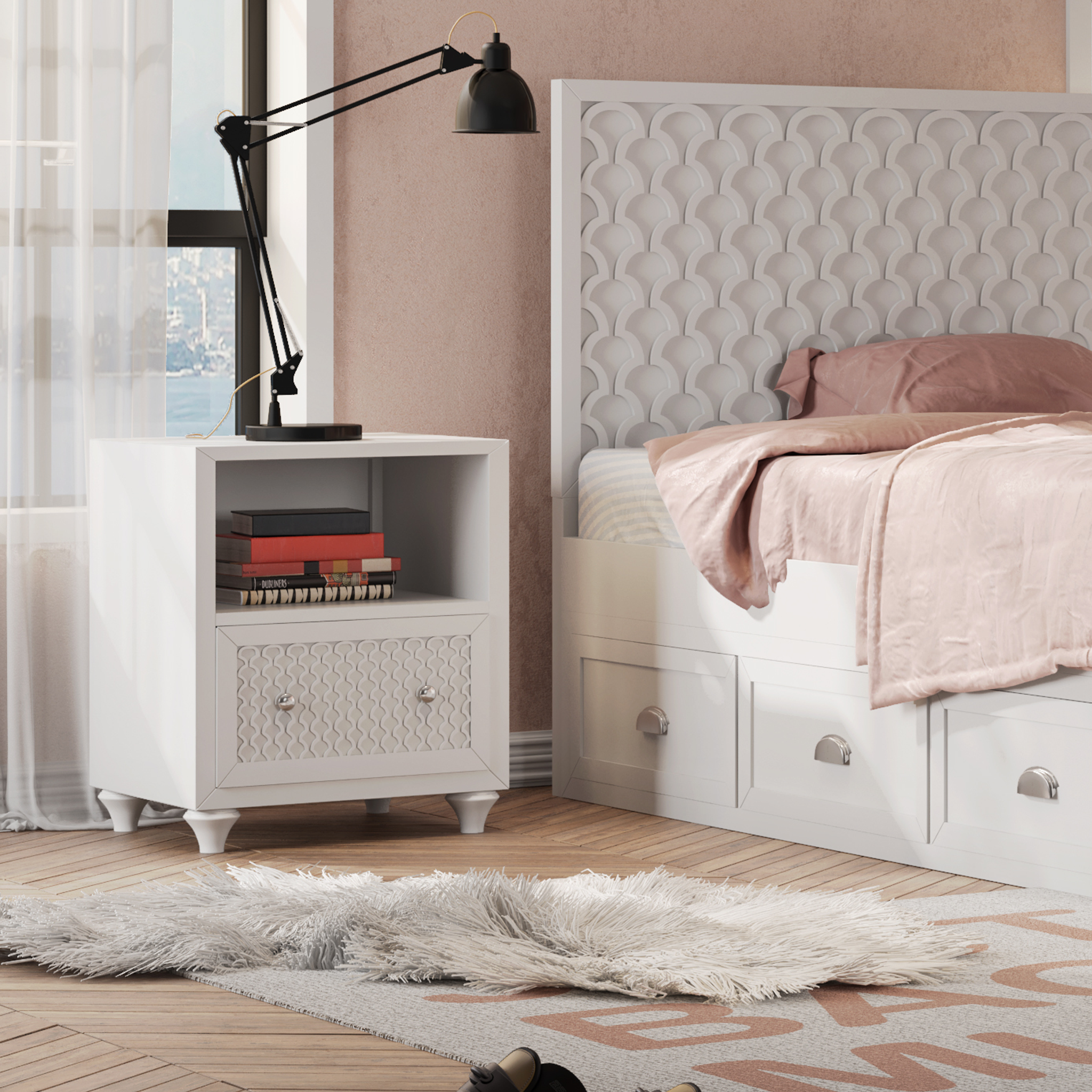 Amanda 1 Drawer Nightstand - Tots to Teens Furniture