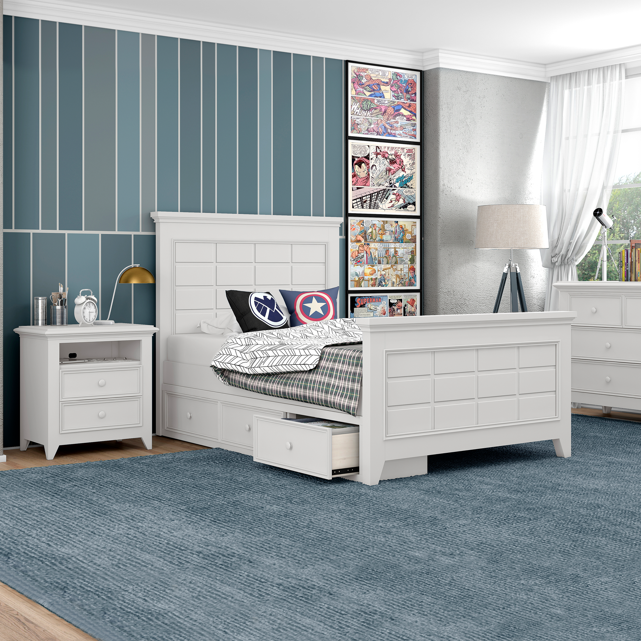 Bailey 3 Drawer Underbed Storage Box - Tots to Teens Furniture