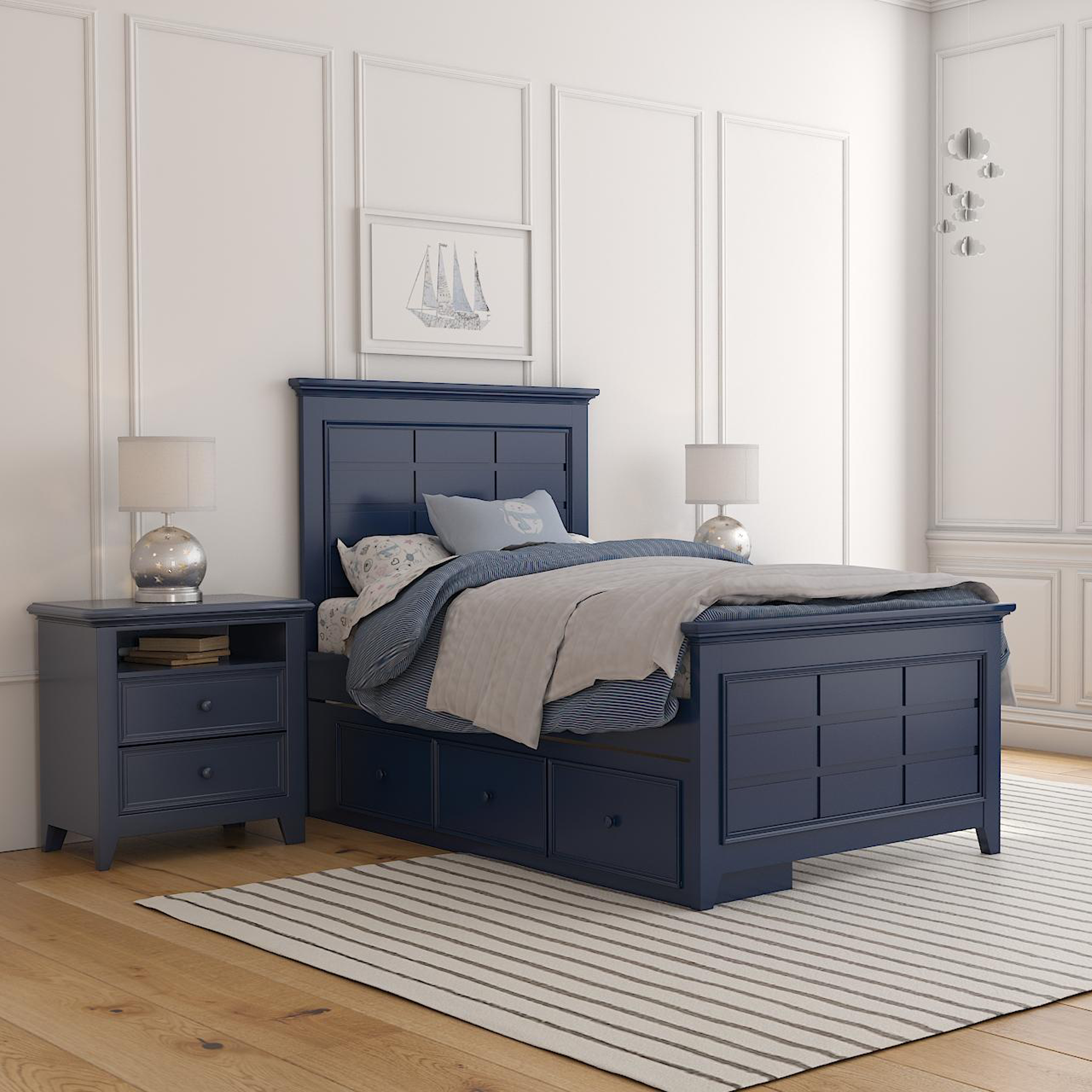 Bailey 3 Drawer Underbed Storage Box - Tots to Teens Furniture