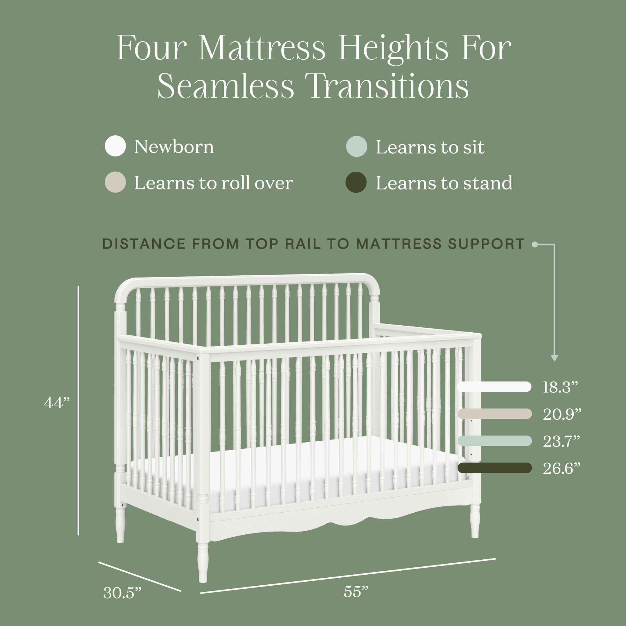Liberty 4-in-1 Convertible Spindle Crib - Tots to Teens Furniture