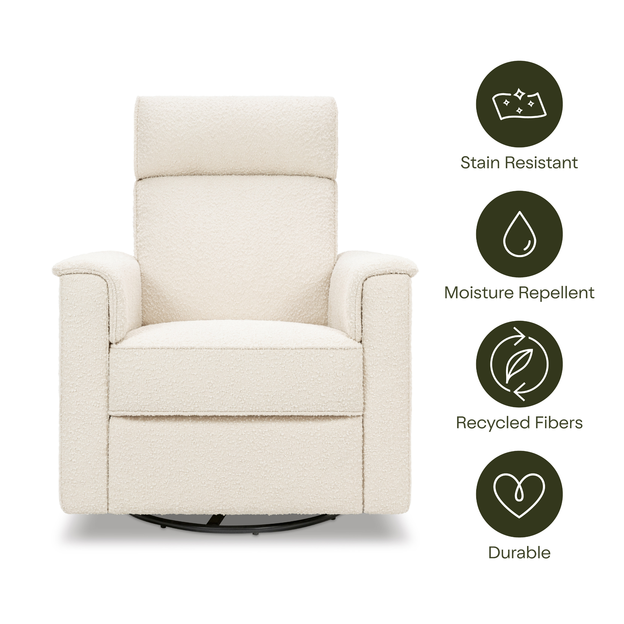 Willa Deluxe Power Recliner and Swivel Glider with Heat and Massage - Tots to Teens Furniture
