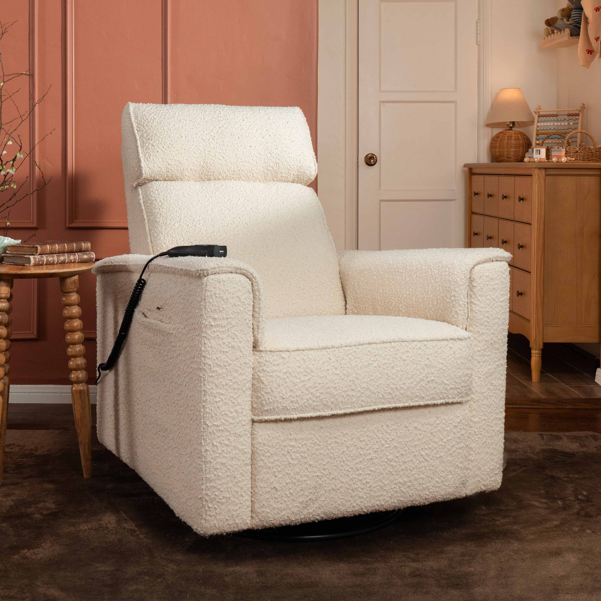 Willa Deluxe Power Recliner and Swivel Glider with Heat and Massage - Tots to Teens Furniture