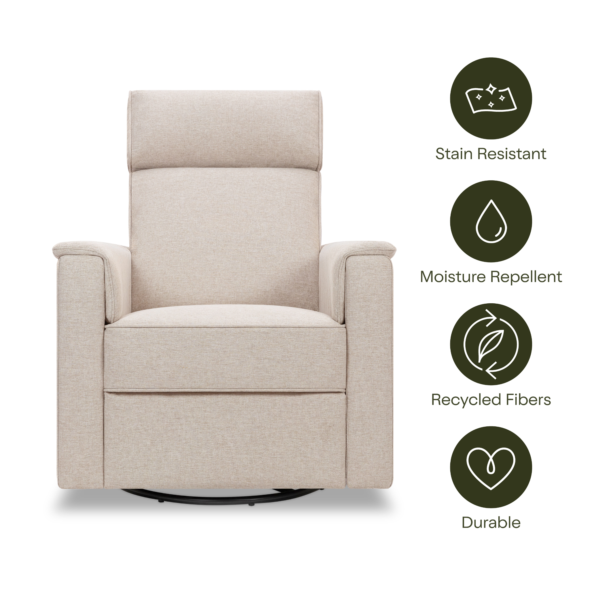 Willa Deluxe Power Recliner and Swivel Glider with Heat and Massage - Tots to Teens Furniture