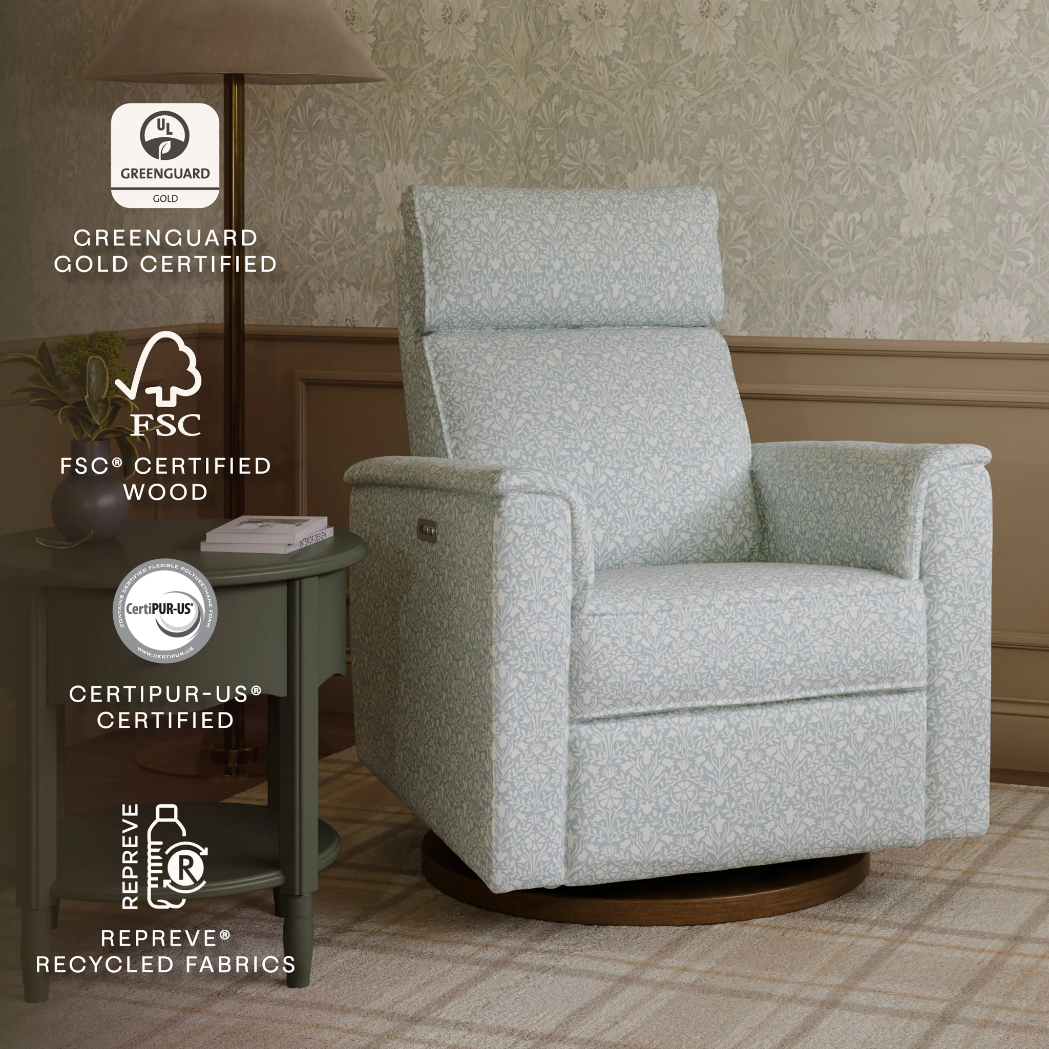 Willa Plus Power Glider Recliner w/ Power Headrest - Tots to Teens Furniture