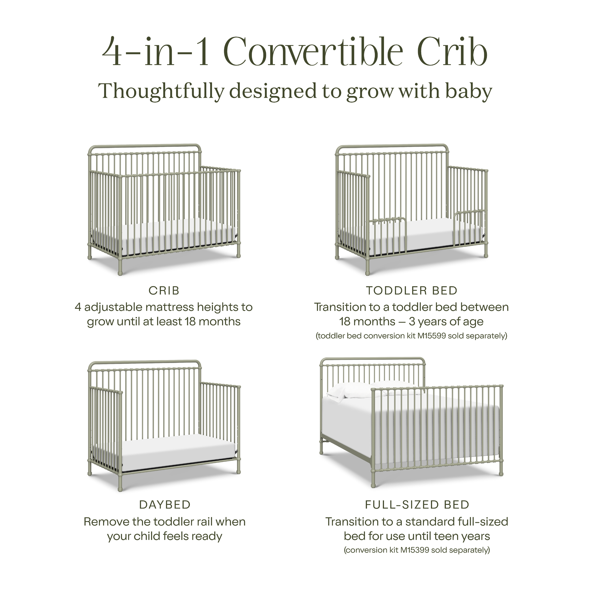 Winston 4 in 1 Convertible Crib - Tots to Teens Furniture