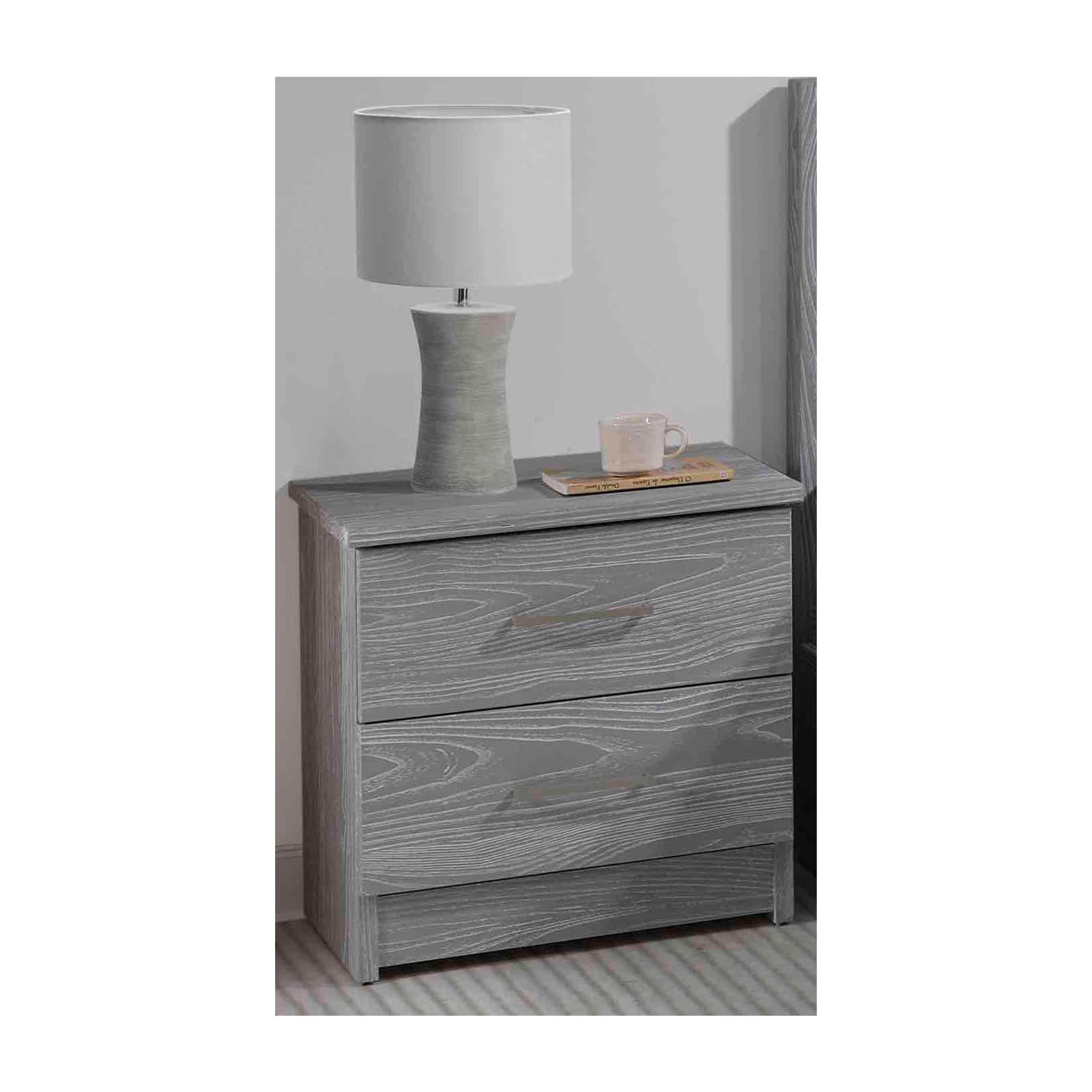Wood Grain Embossed 2 Drawer Nightstand - Tots to Teens Furniture