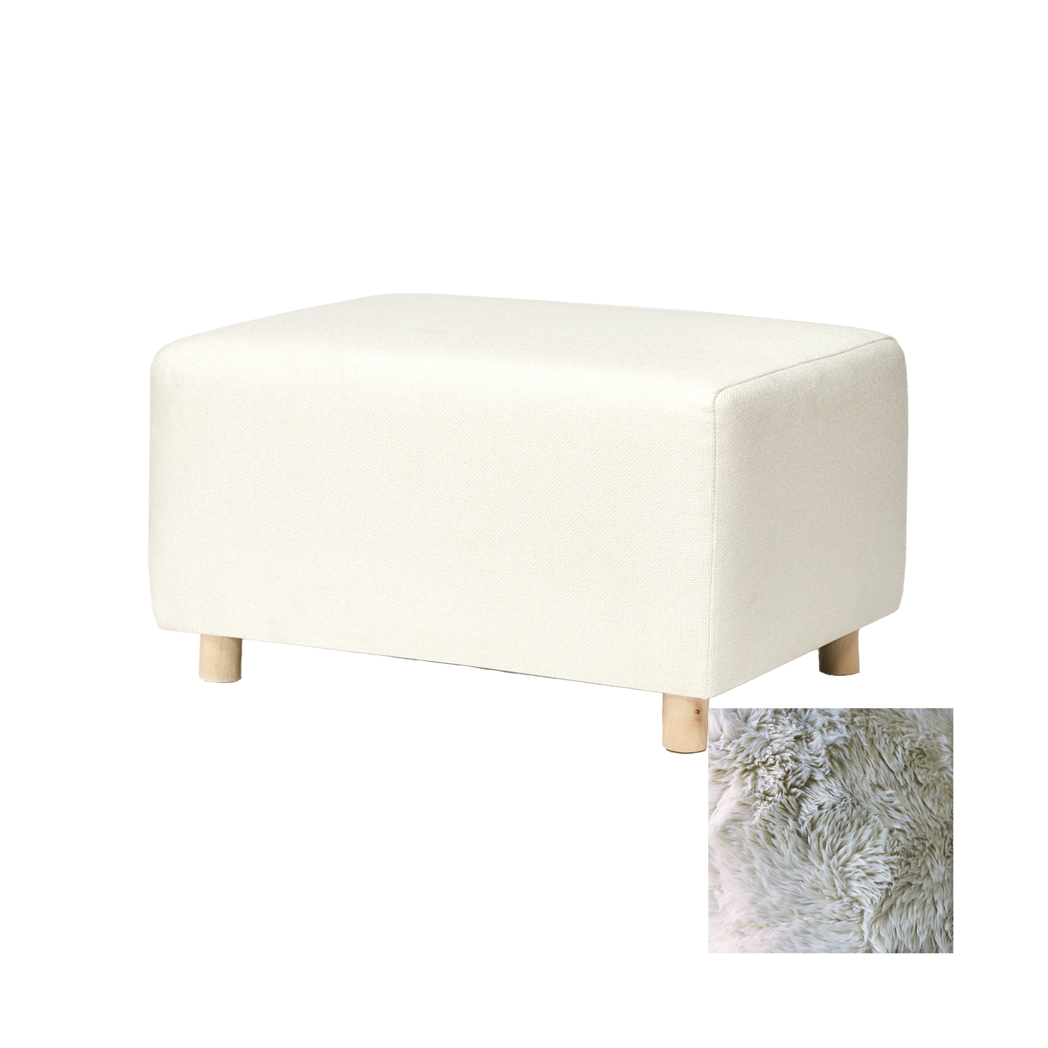 Oilo Ollie Ottoman a Chair and a Half - Stationary Rectangle Ottoman With Wood Legs - Tots to Teens Furniture