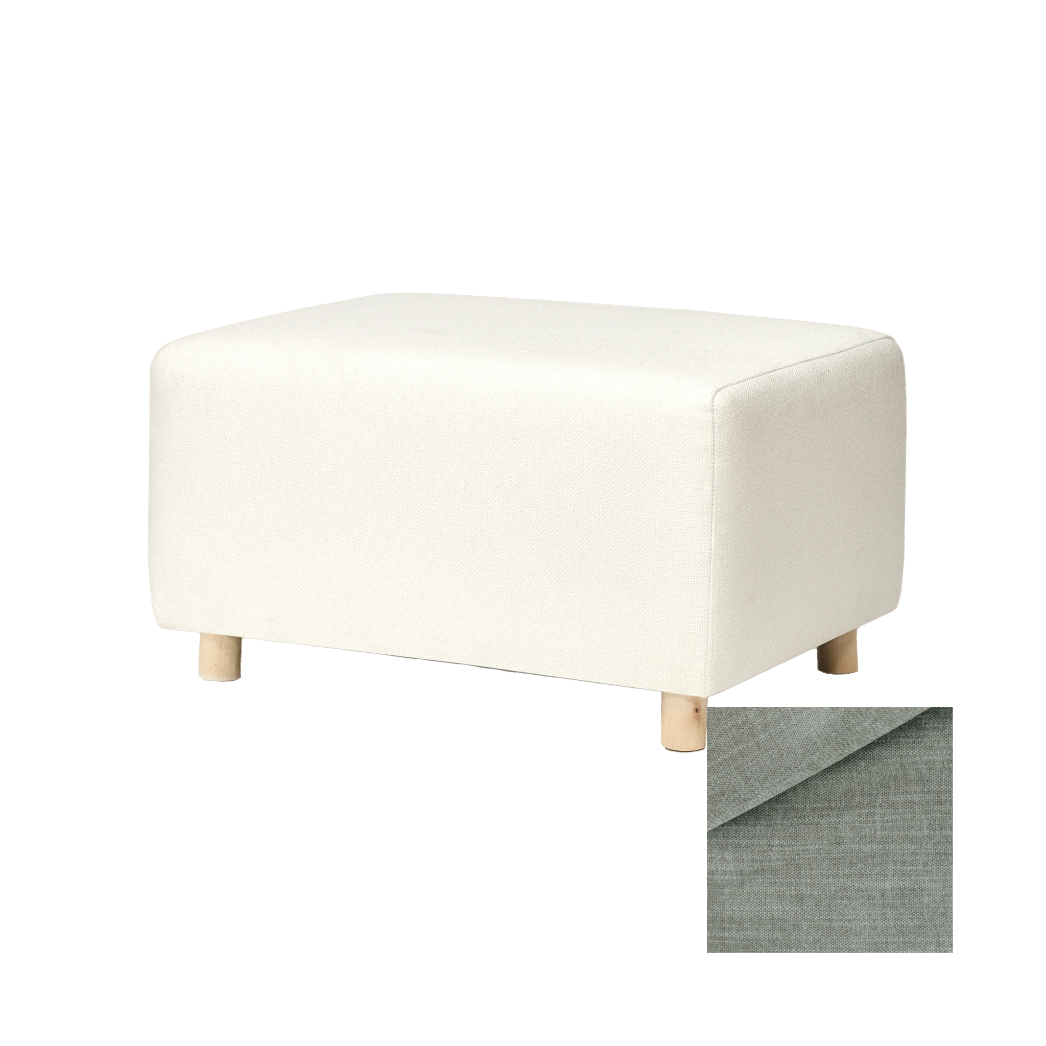 Oilo Ollie Ottoman a Chair and a Half - Stationary Rectangle Ottoman With Wood Legs - Tots to Teens Furniture