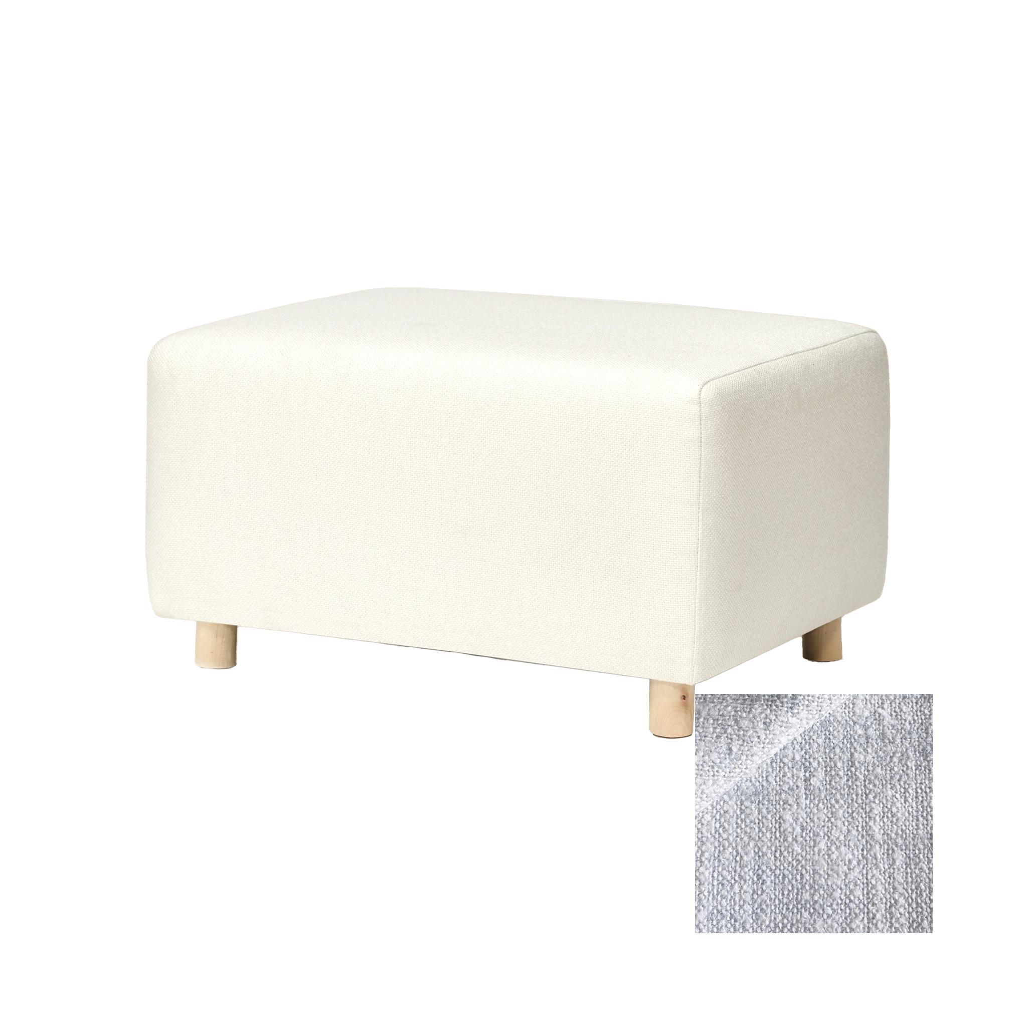 Oilo Ollie Ottoman a Chair and a Half - Stationary Rectangle Ottoman With Wood Legs - Tots to Teens Furniture