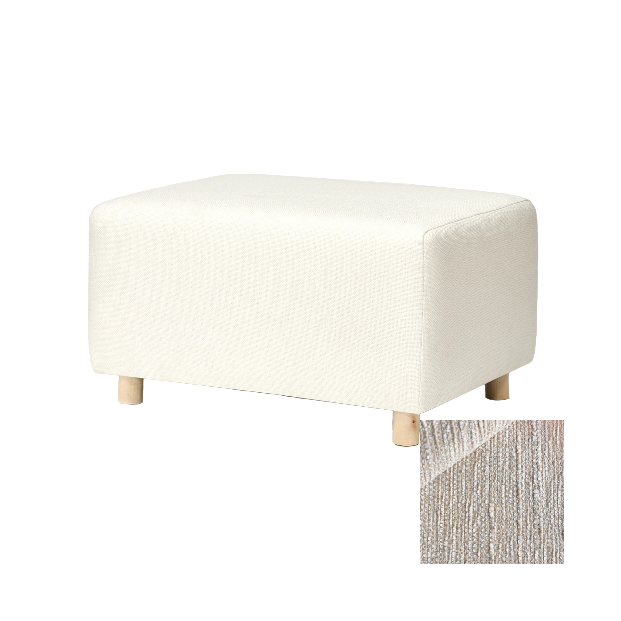Oilo Ollie Ottoman a Chair and a Half - Stationary Rectangle Ottoman With Wood Legs - Tots to Teens Furniture
