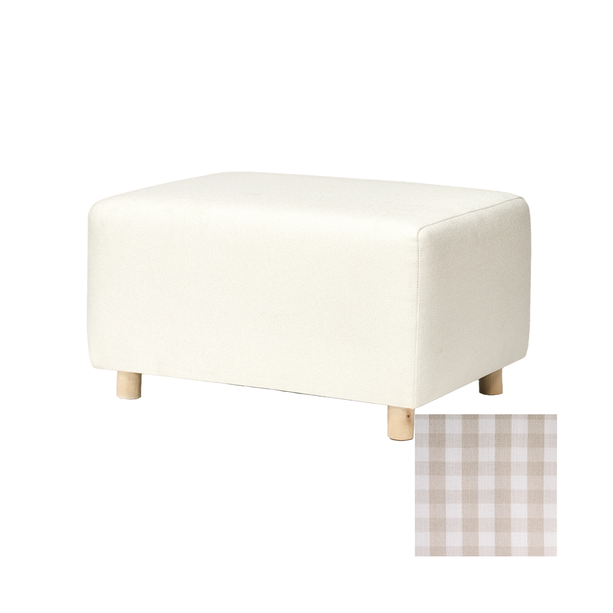 Oilo Ollie Ottoman a Chair and a Half - Stationary Rectangle Ottoman With Wood Legs - Tots to Teens Furniture