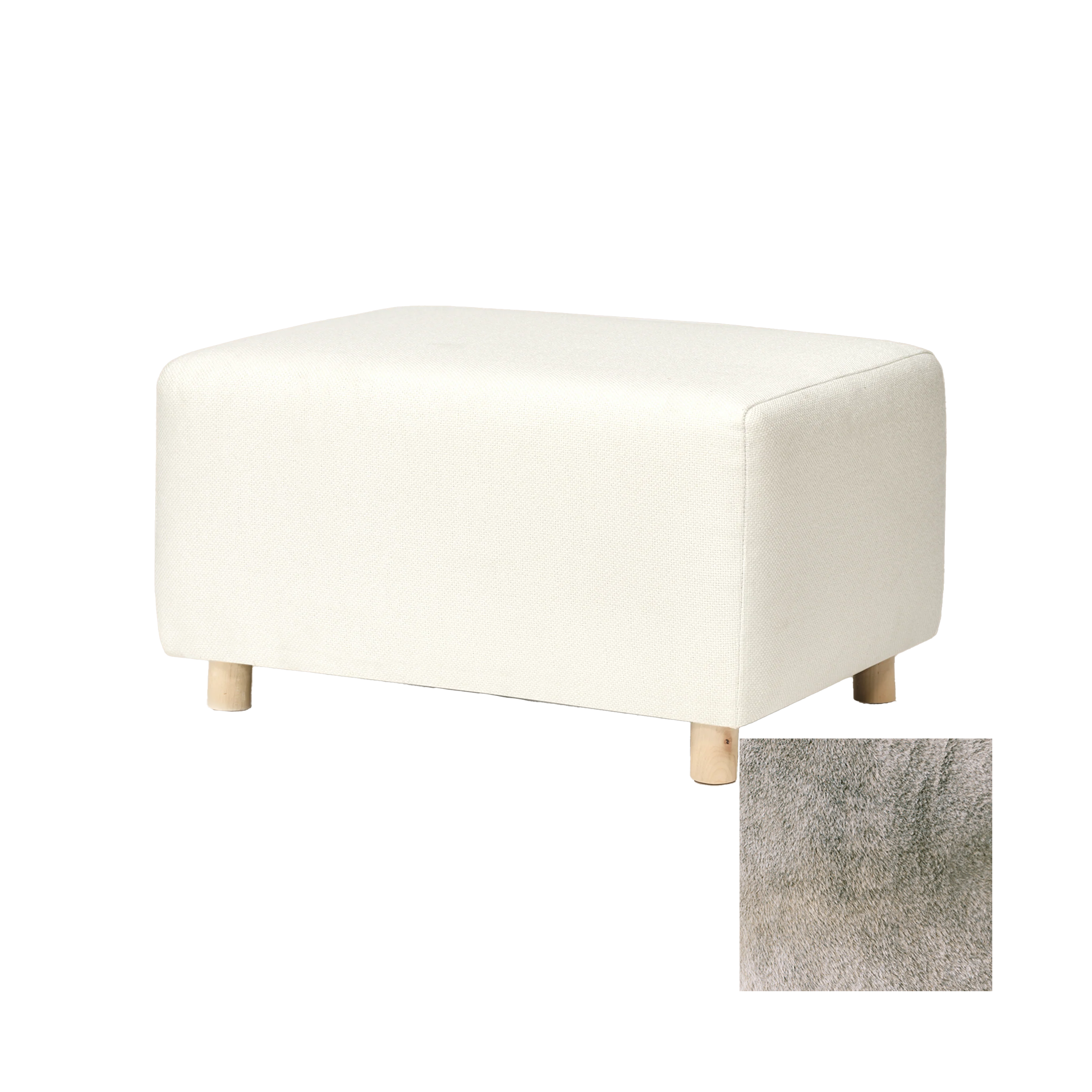 Oilo Ollie Ottoman a Chair and a Half - Stationary Rectangle Ottoman With Wood Legs - Tots to Teens Furniture